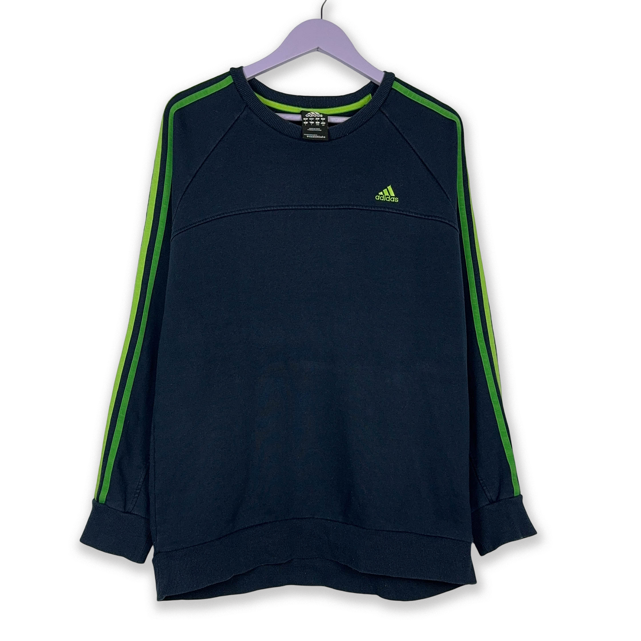 Felpa Adidas Vintage anni 2000 blu scuro Taglia L uomo