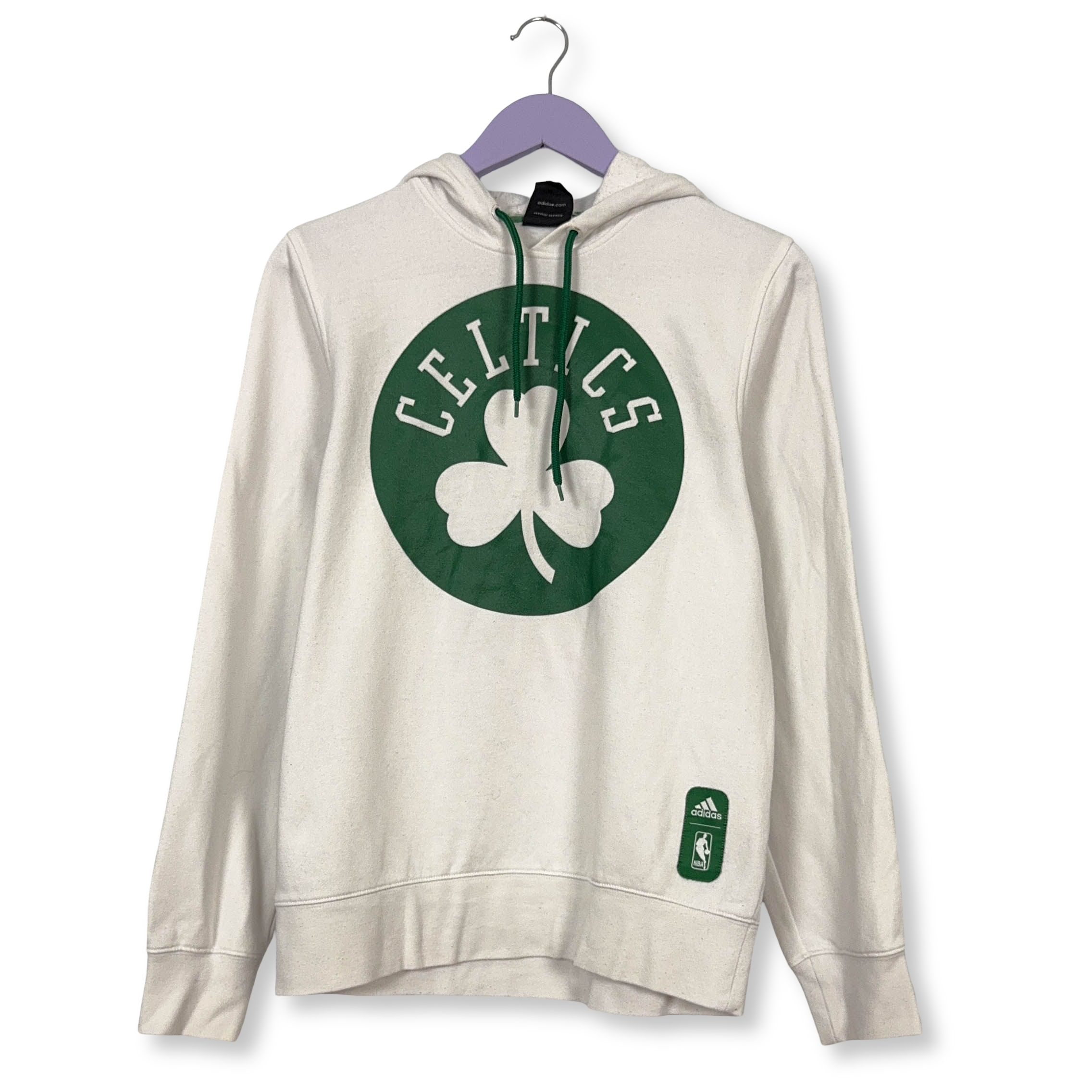 Felpa Adidas Celtics Vintage bianca a girocollo con cappuccio anni