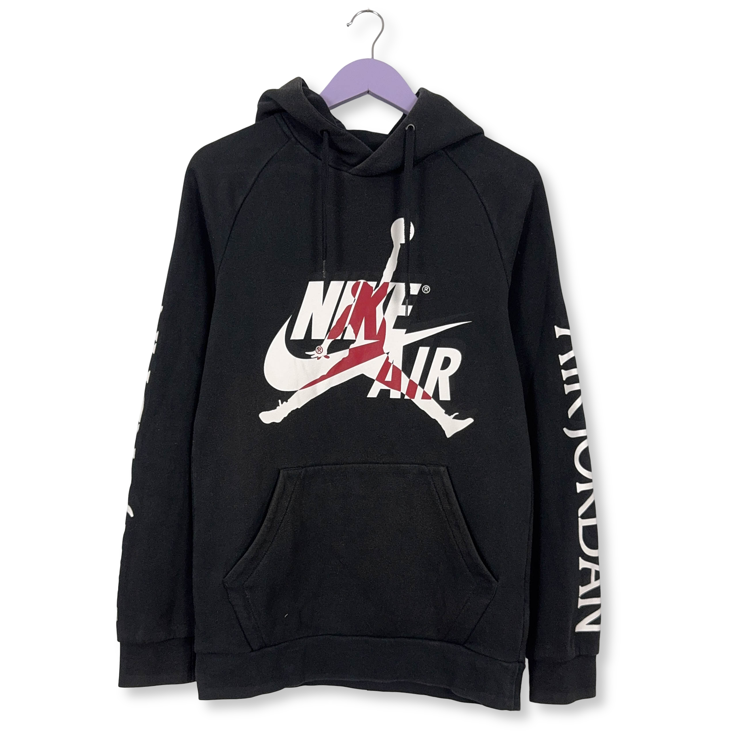 Felpa Jordan nera con cappuccio 80% cotone Taglia M uomo