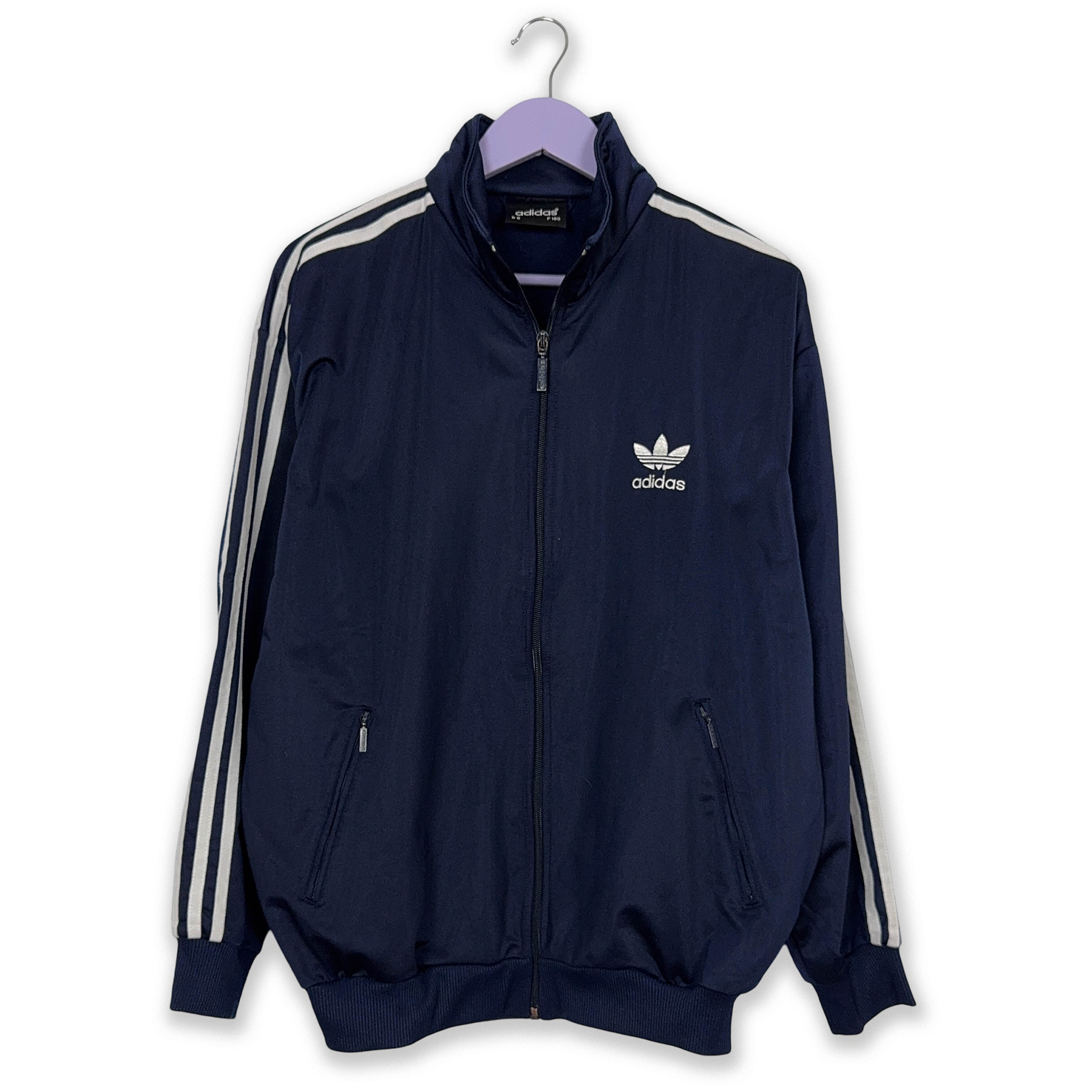 Adidas Vintage Dark Blue Zip Up Sweatshirt 90s Size D6 F180 Men