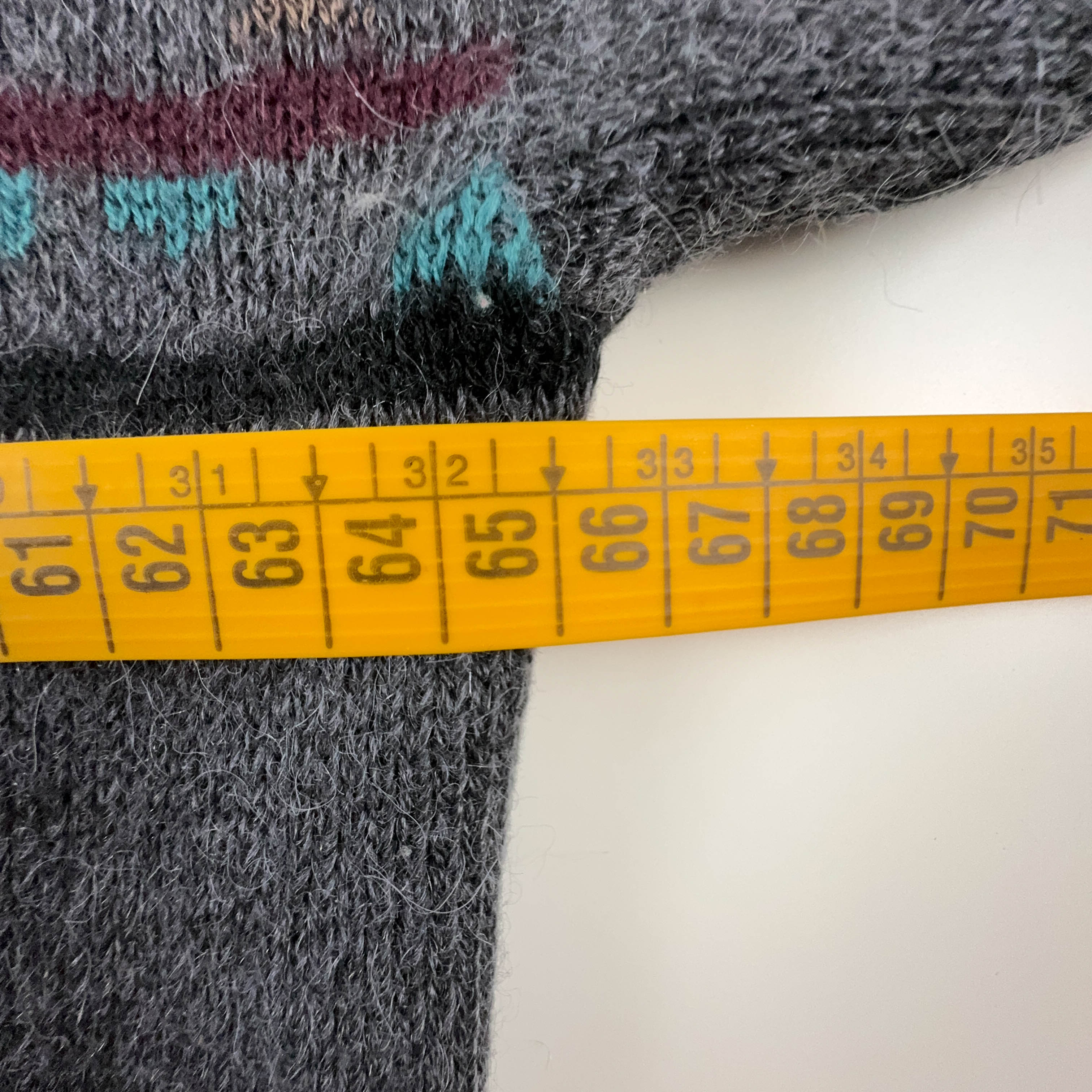 Vintage Grey Patterned Cardigan 50% Wool and Alpaca with Buttons - Size 52 Men