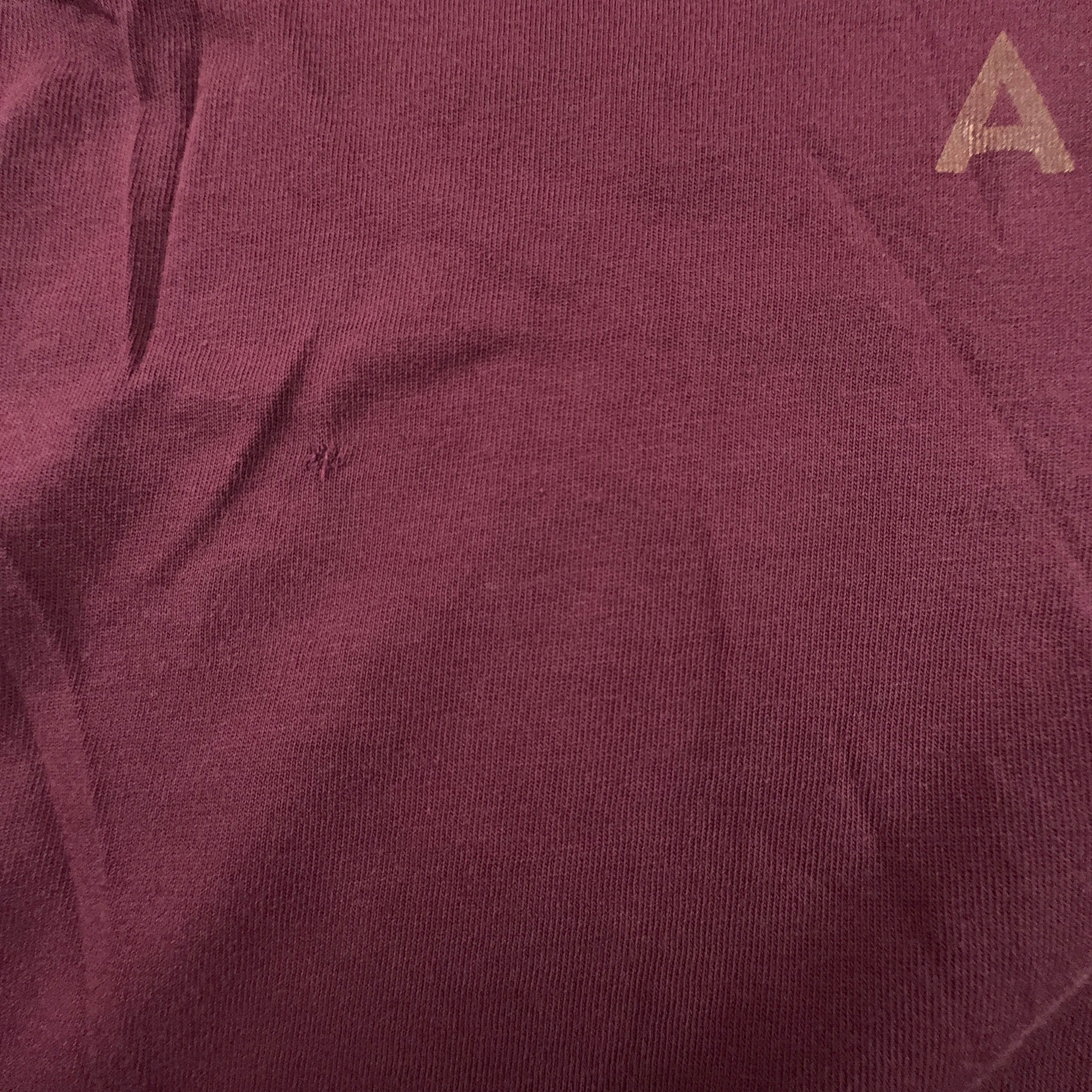 Alpha Industries Burgundy Crew Neck Cotton T-Shirt - Men's Size Medium