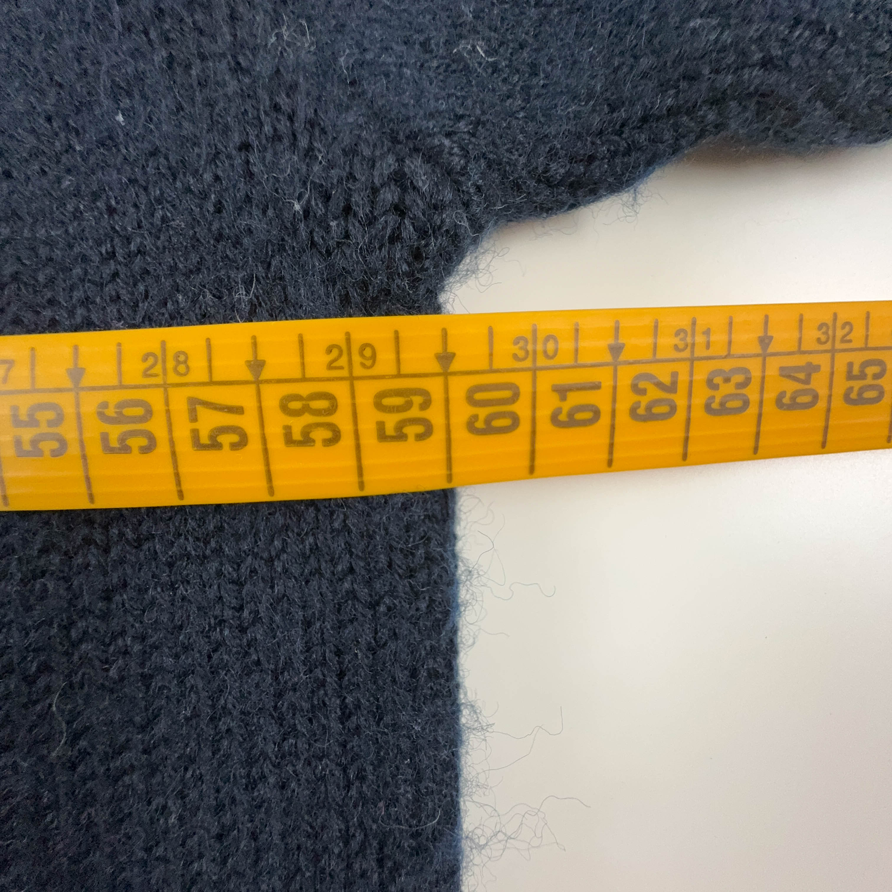 Dark Blue Vintage Sweater 50% Wool Crew Neck with Embroidery - Size XL Men