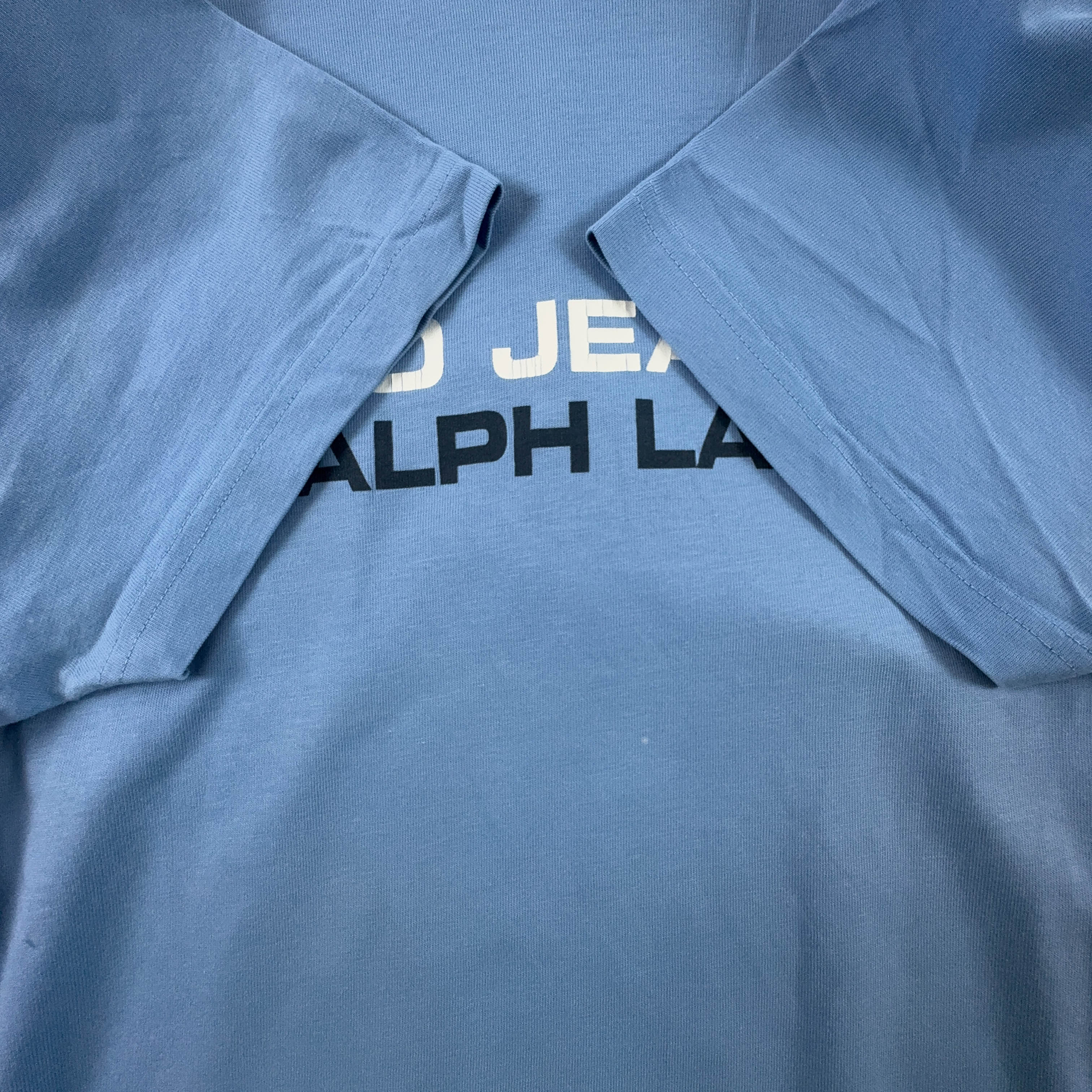 Ralph Lauren Light Blue Crew Neck Cotton T-Shirt - Men's Size Large