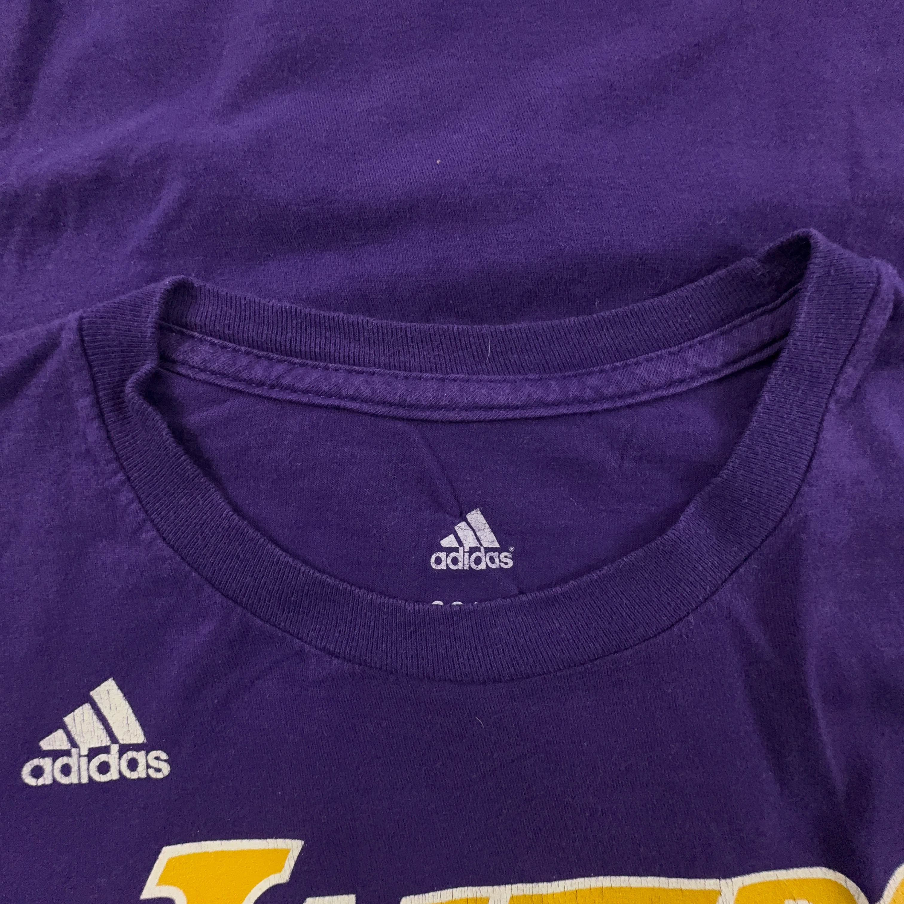 Adidas Lakers 24 Purple Crew Neck T-Shirt - Men's Size S