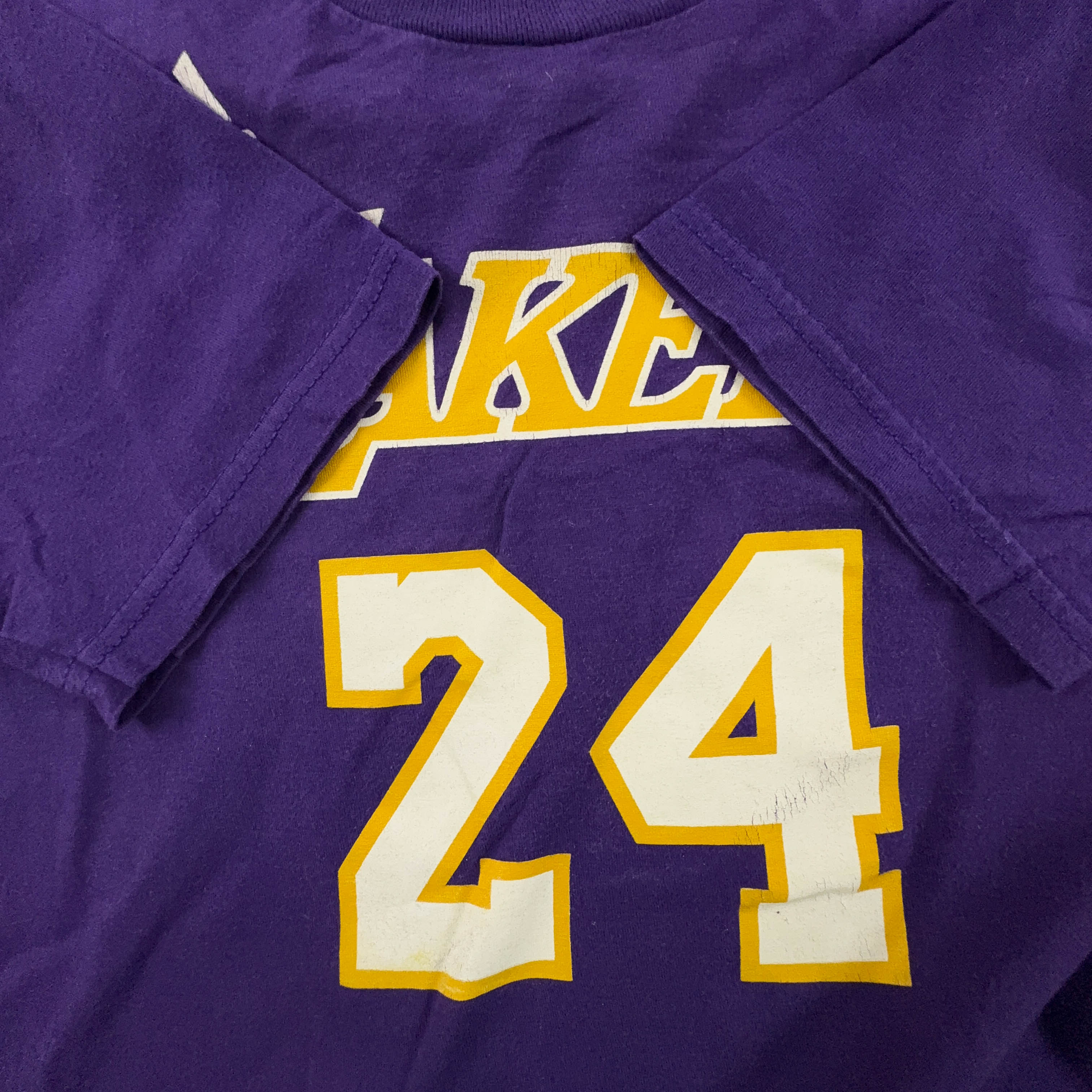 Adidas Lakers 24 Purple Crew Neck T-Shirt - Men's Size S