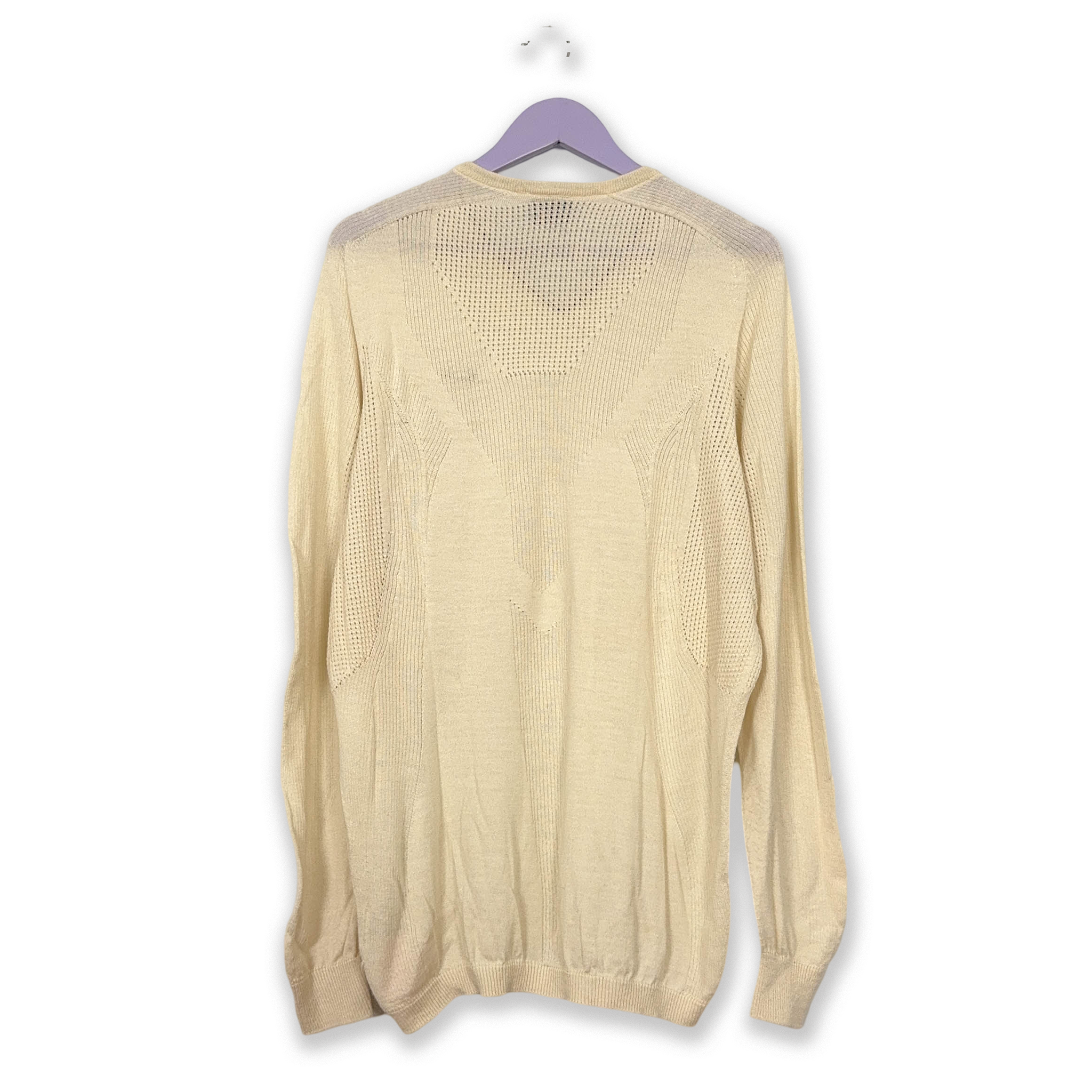 Nike Golf Vintage Lightweight V-Neck Sweater in Cream - Men's Size XL