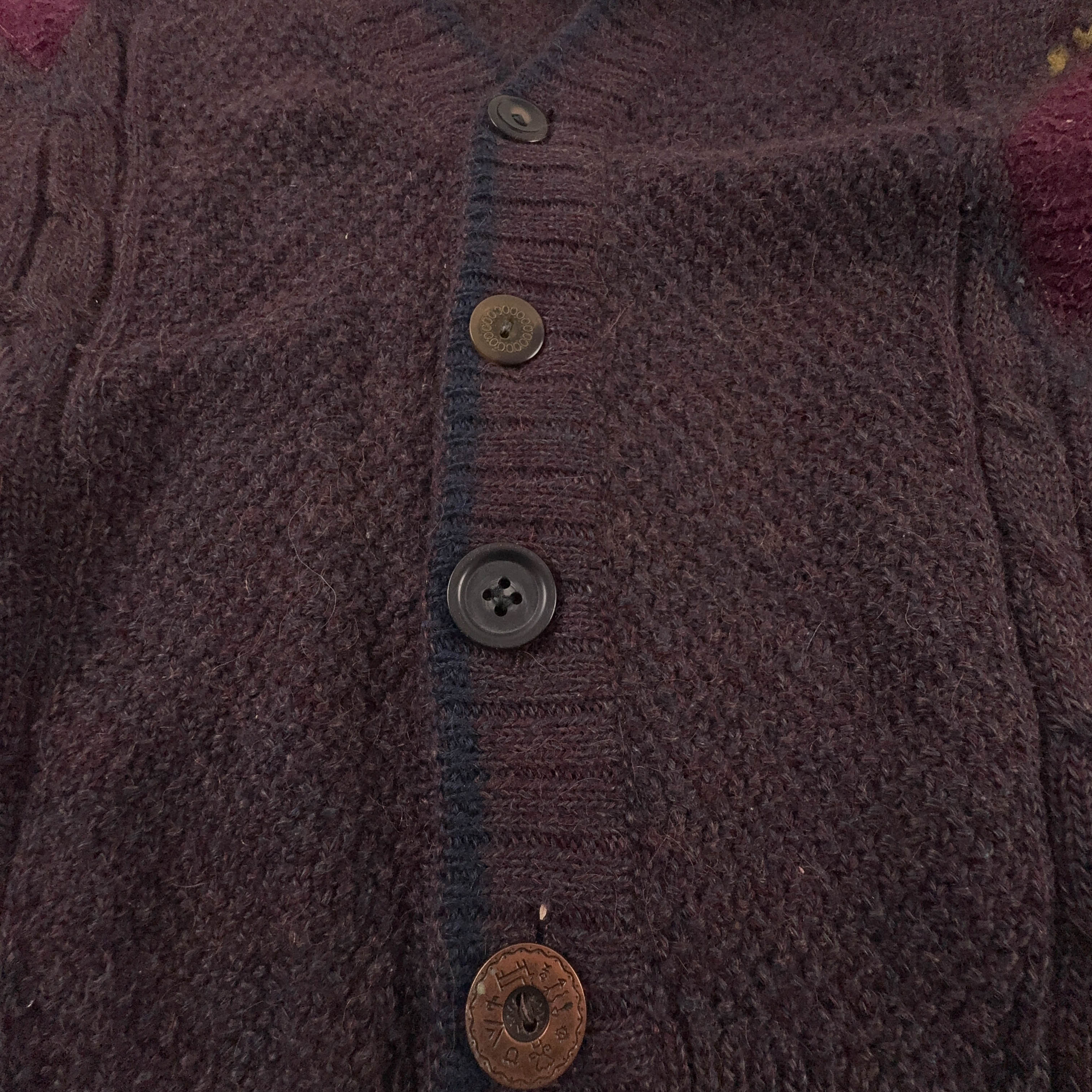 Cardigan Vintage Paul Smith bordeaux con bottoni anni 80 90 - Taglia 50 uomo