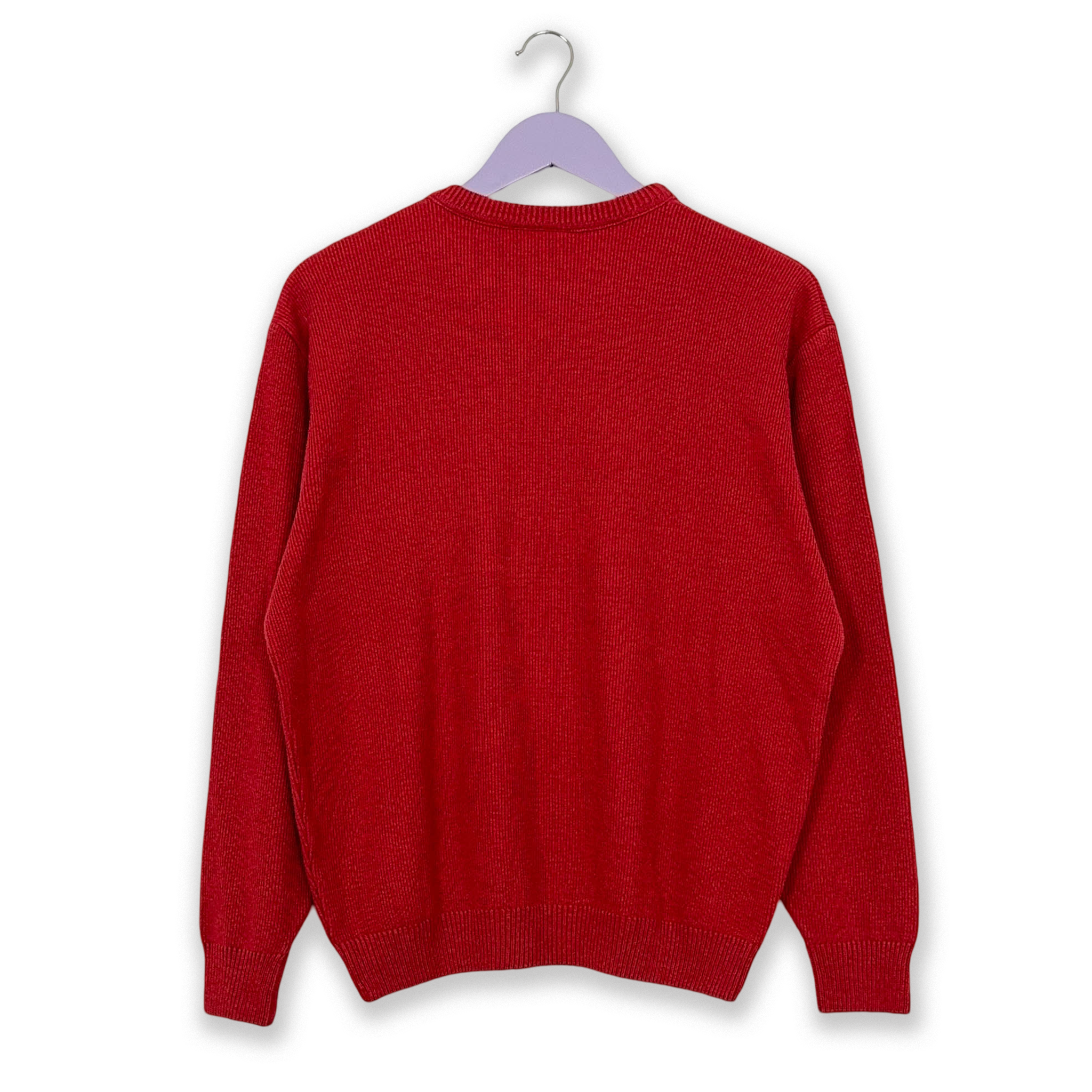 Lacoste Red Crew Neck Sweater 50% Cotton - Size 4 Men
