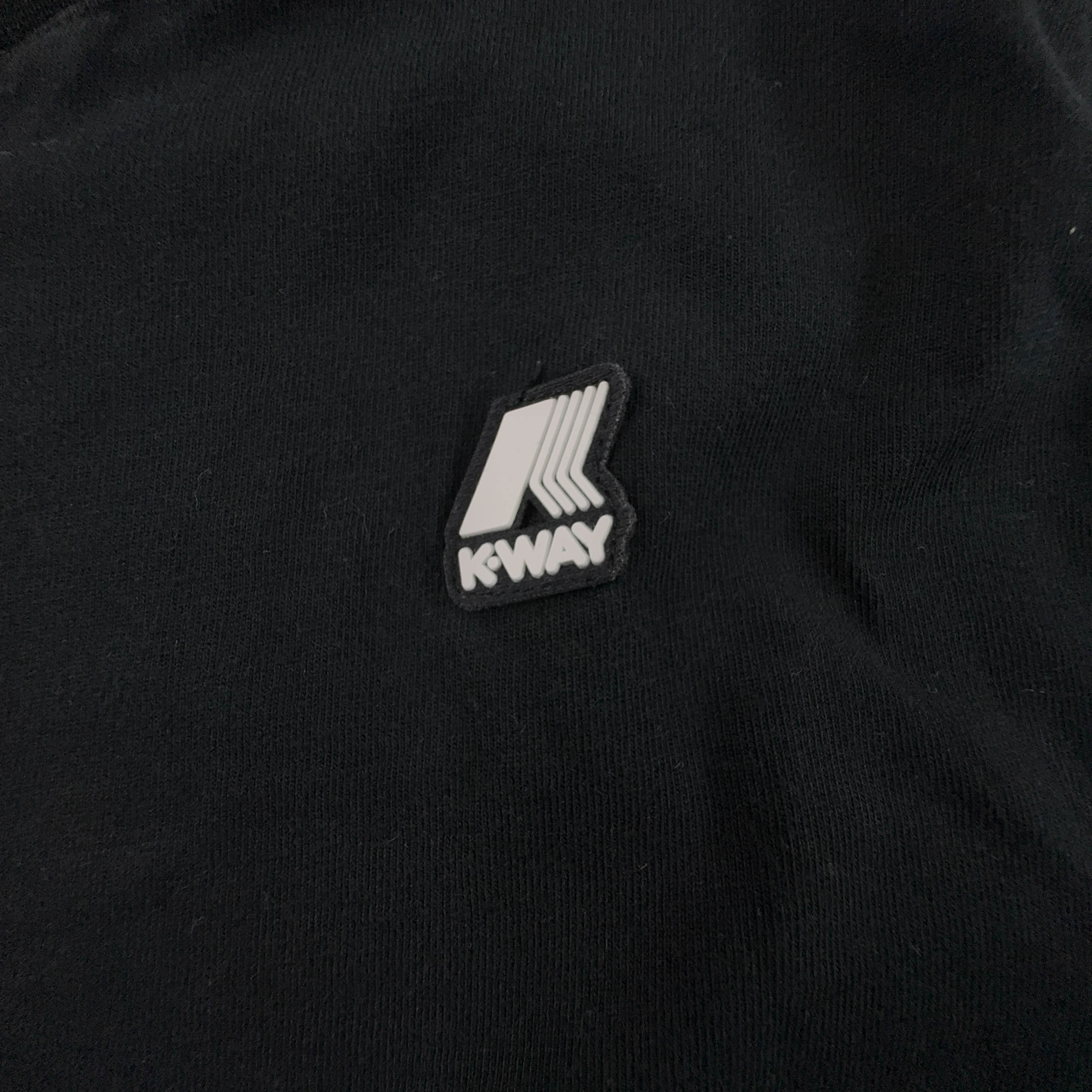 K-Way Black Crew Neck Cotton T-Shirt - Size S/M Men's