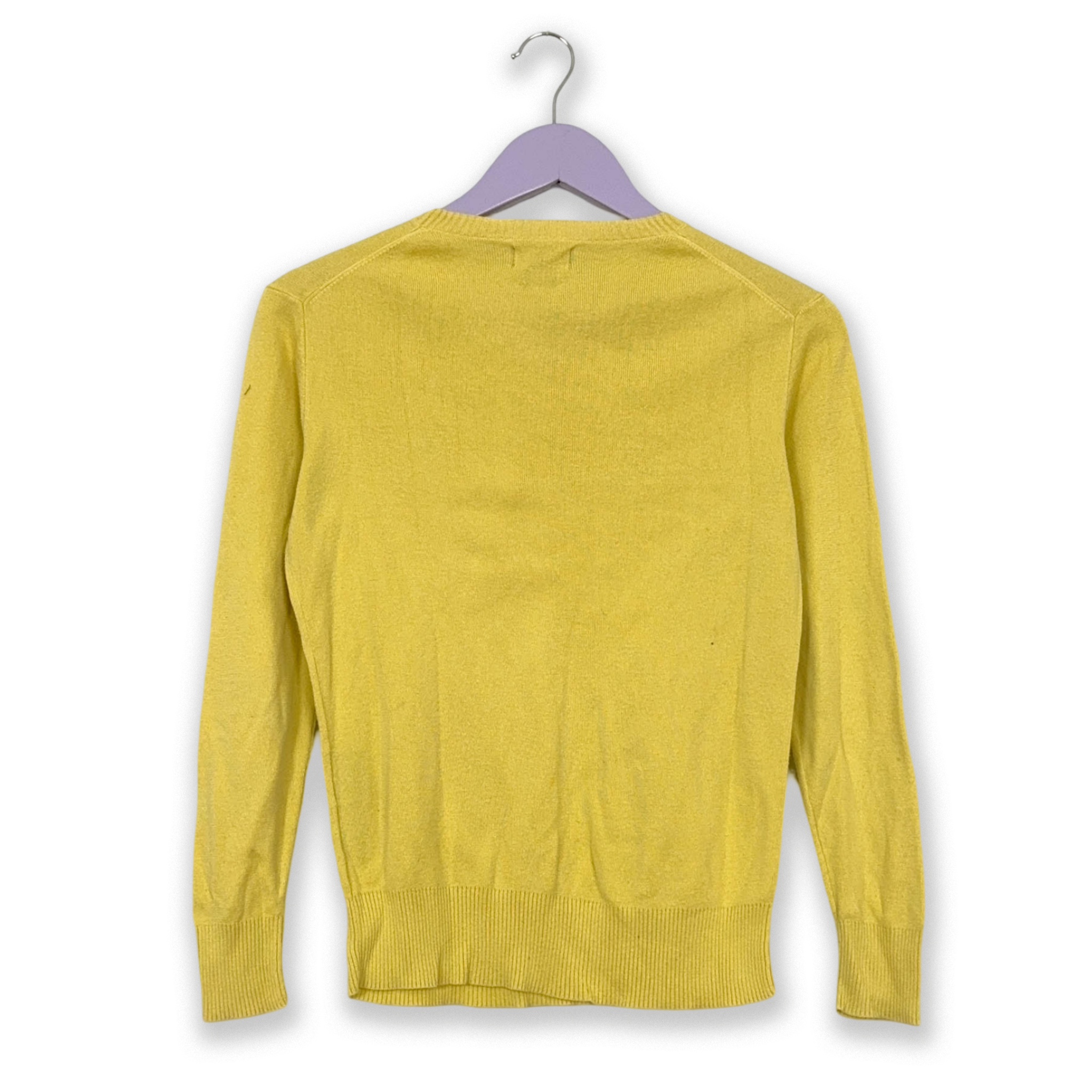 Ralph Lauren Yellow V-Neck Sweater 100% Cotton - Size XS Men