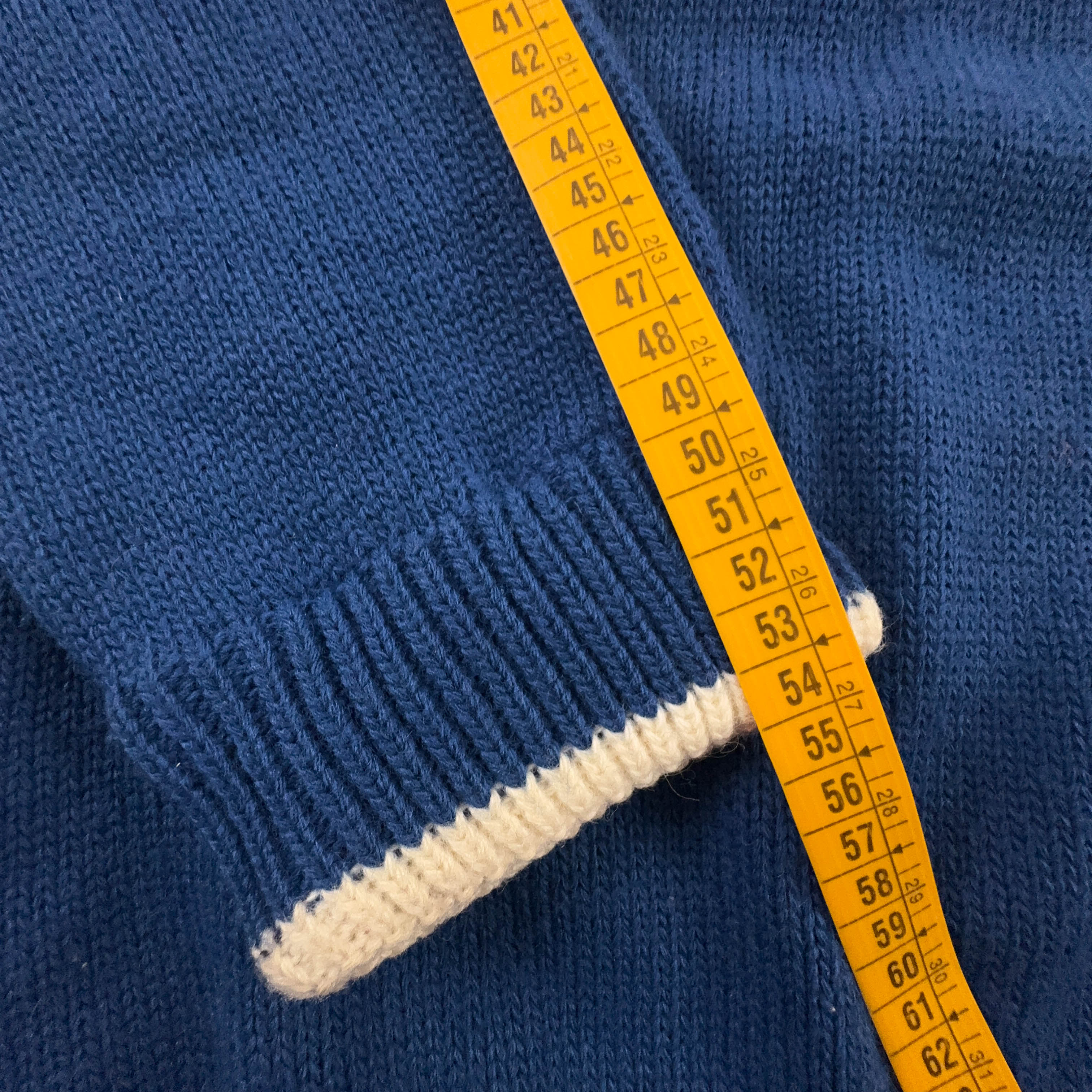 Maglione Vintage Campagnolo blu quarter zip 50% lana anni 80 90 - Taglia XL uomo