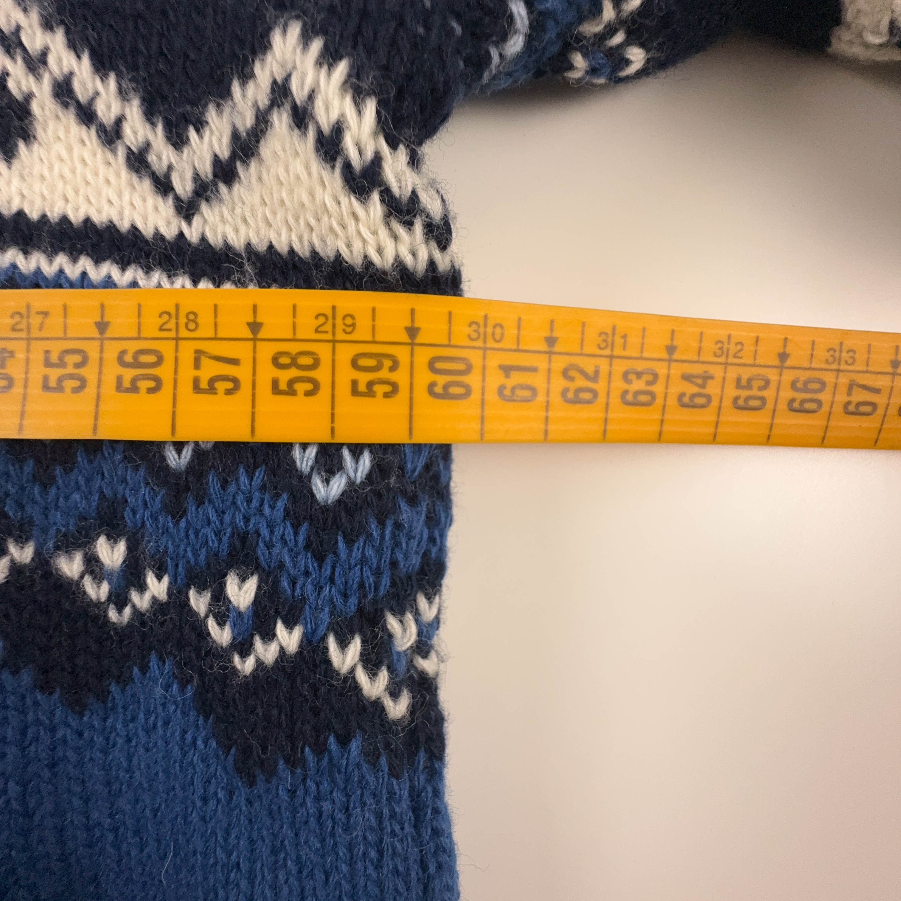 Maglione Vintage Campagnolo blu quarter zip 50% lana anni 80 90 - Taglia XL uomo