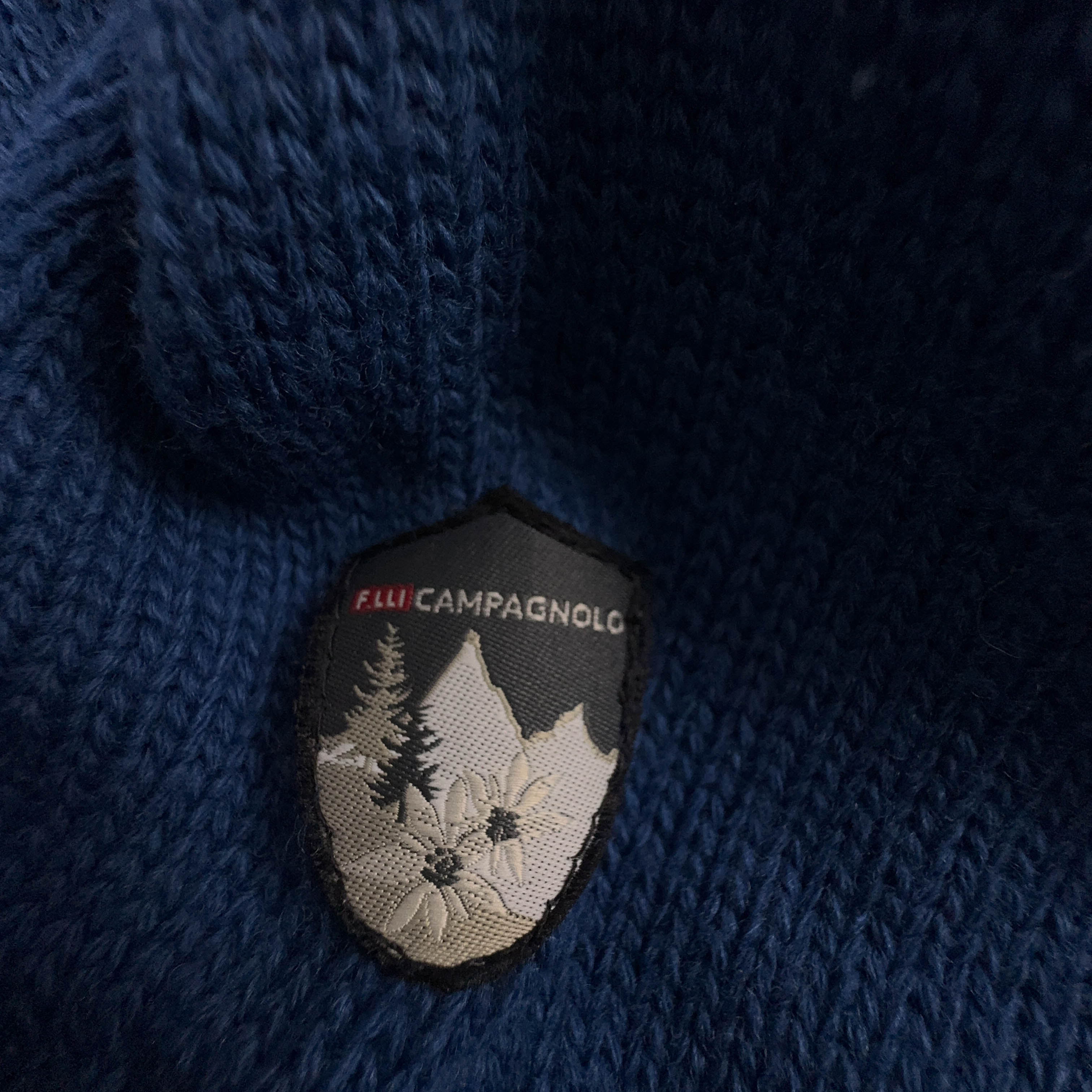 Maglione Vintage Campagnolo blu quarter zip 50% lana anni 80 90 - Taglia XL uomo