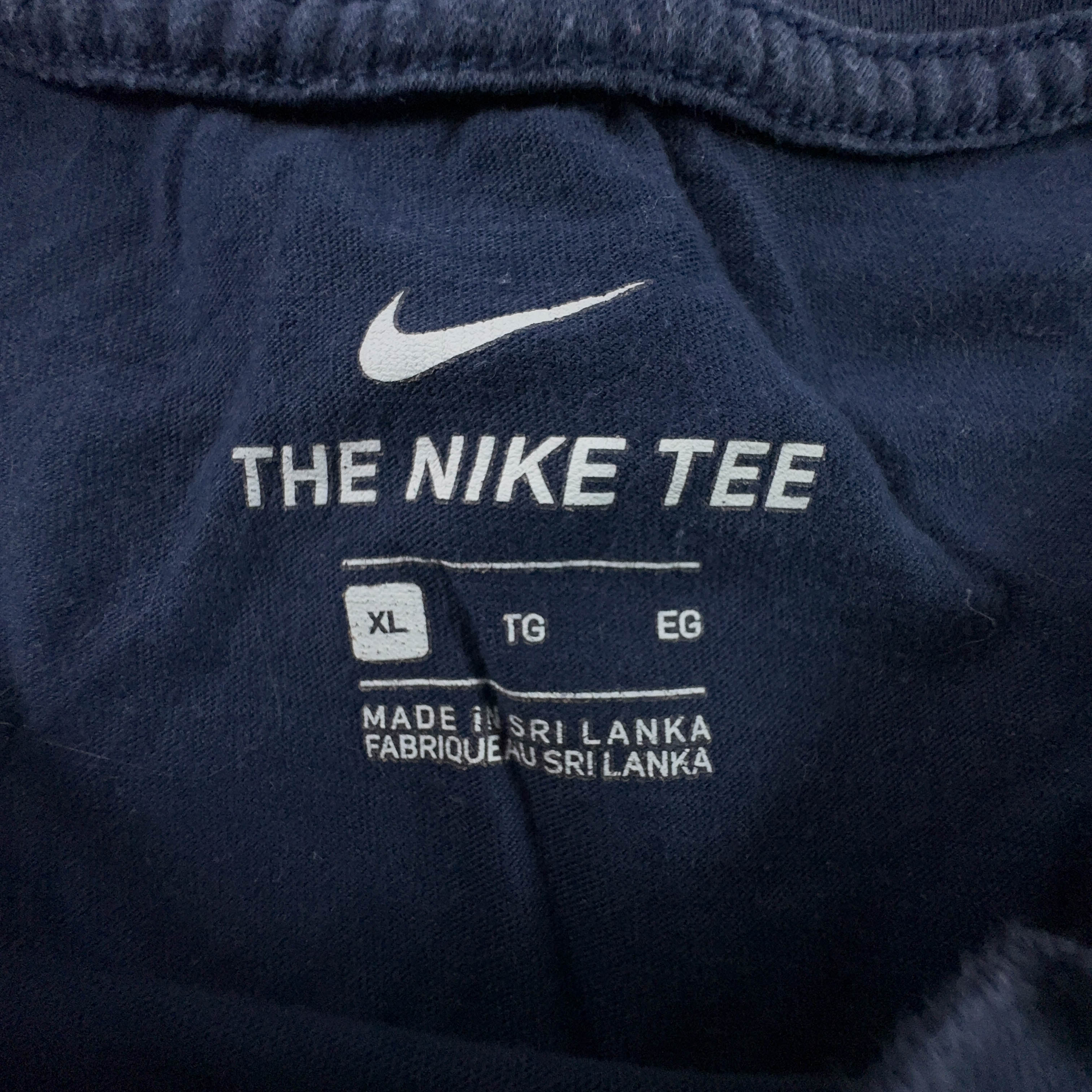 Nike Dark Blue Crew Neck Cotton T-Shirt - Men's Size XL