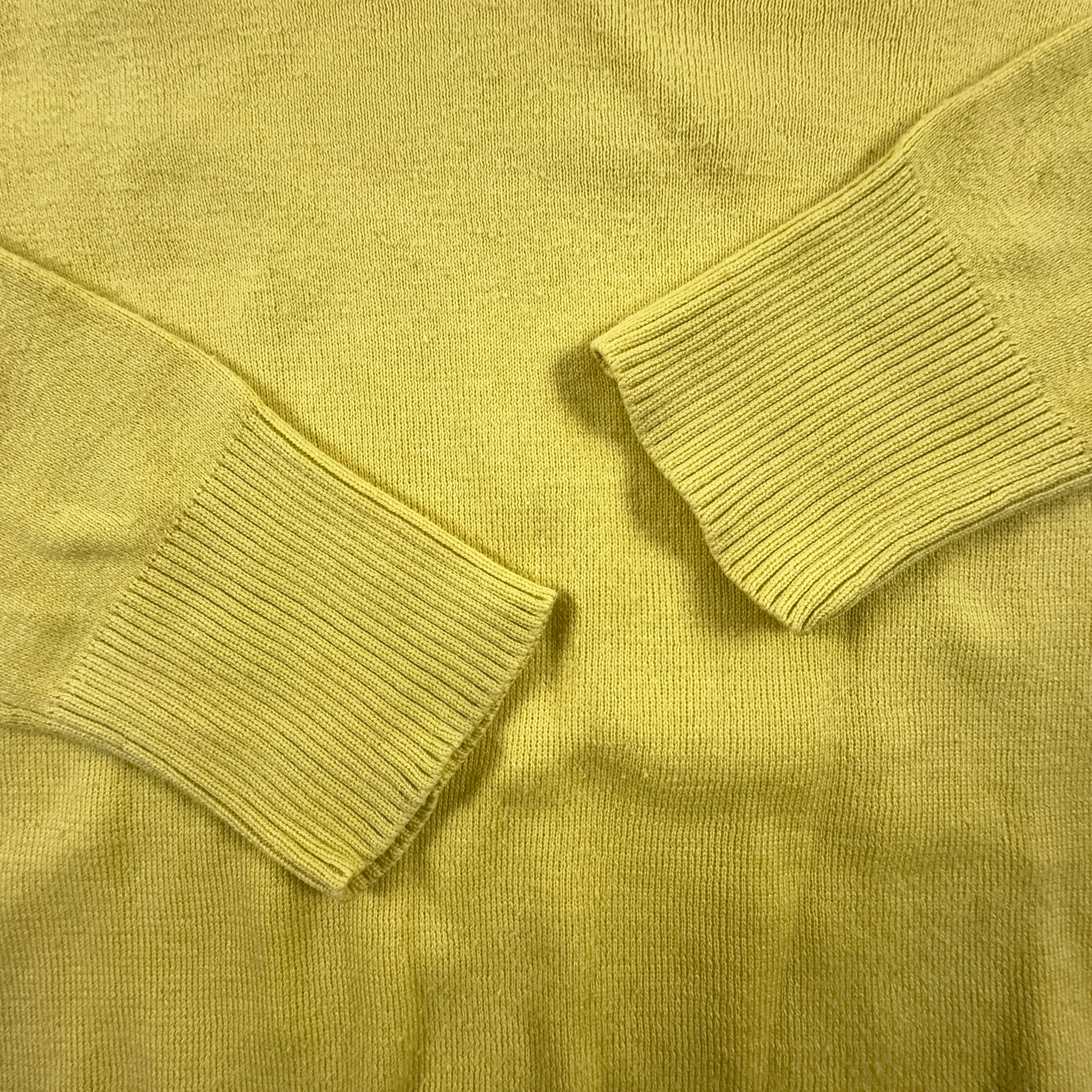 Ralph Lauren Yellow V-Neck Sweater 100% Cotton - Size XS Men