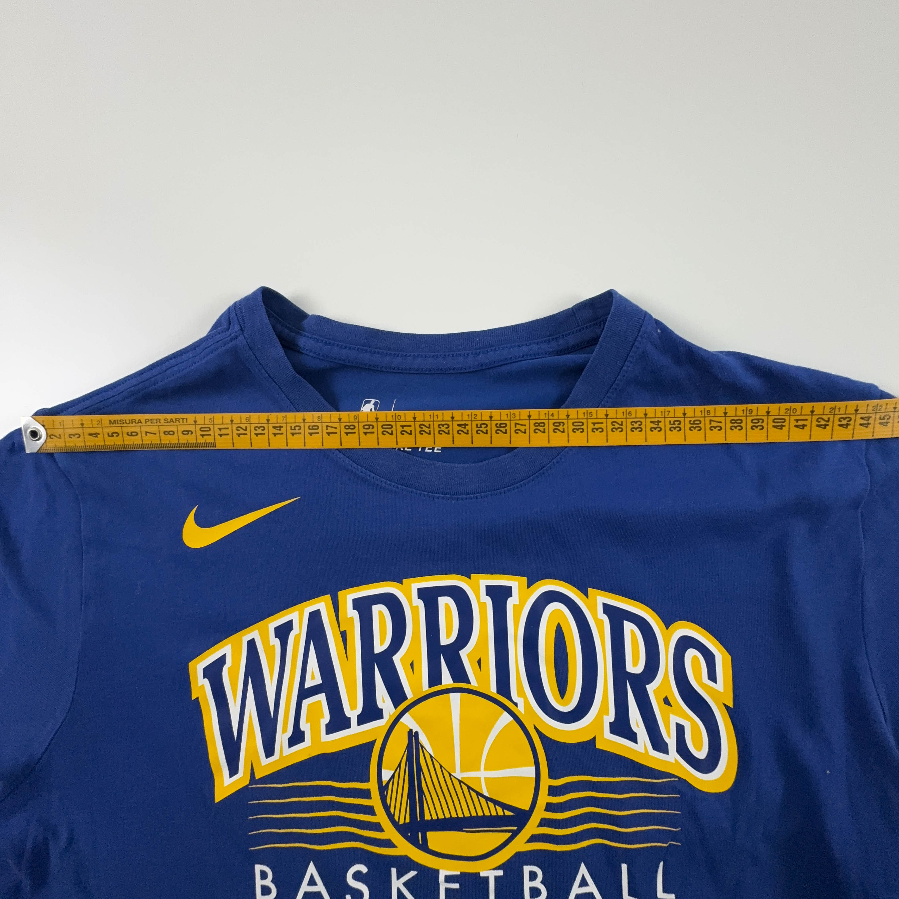 Nike Warriors Blue Crew Neck Cotton T-Shirt - Men's Size Large