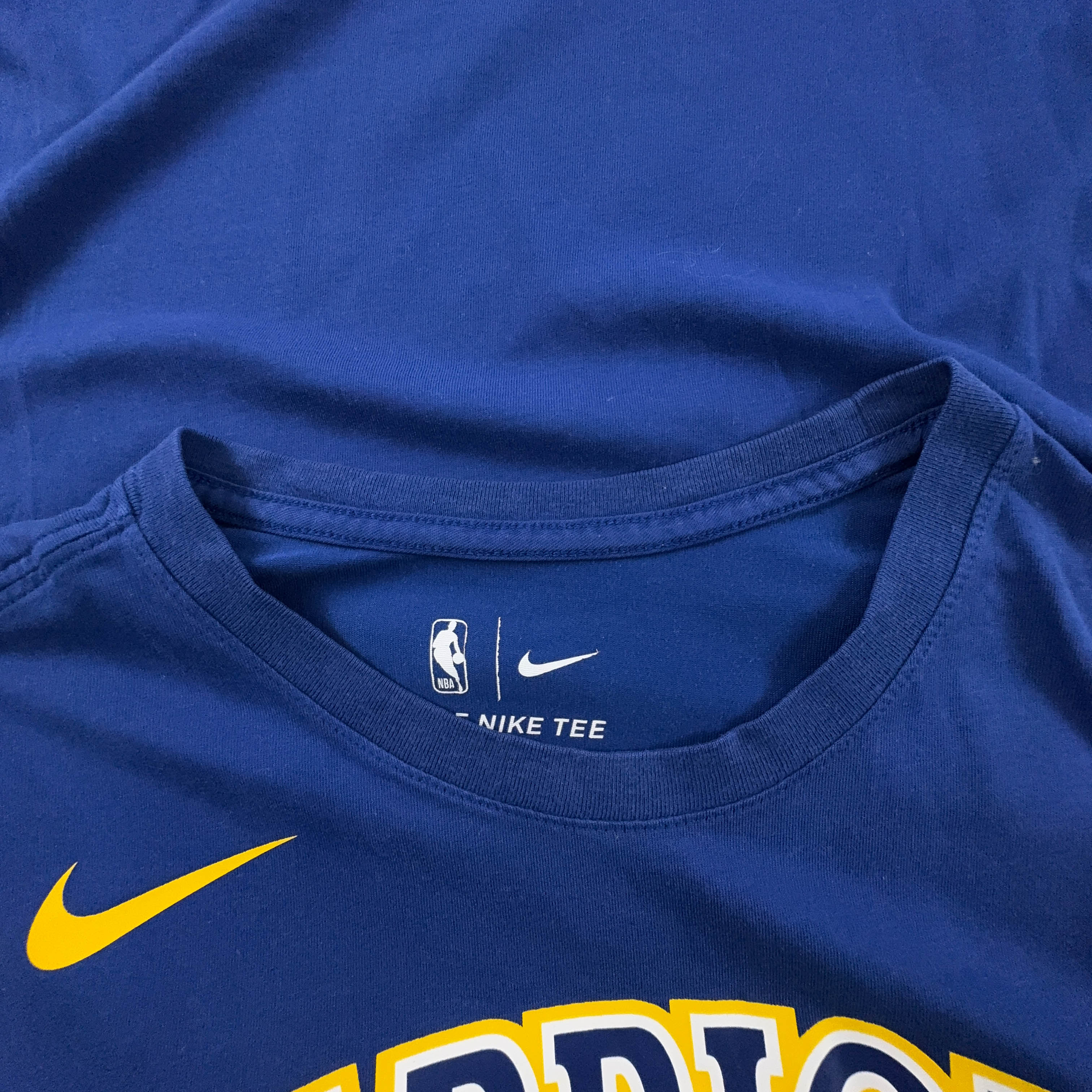 Nike Warriors Blue Crew Neck Cotton T-Shirt - Men's Size Large