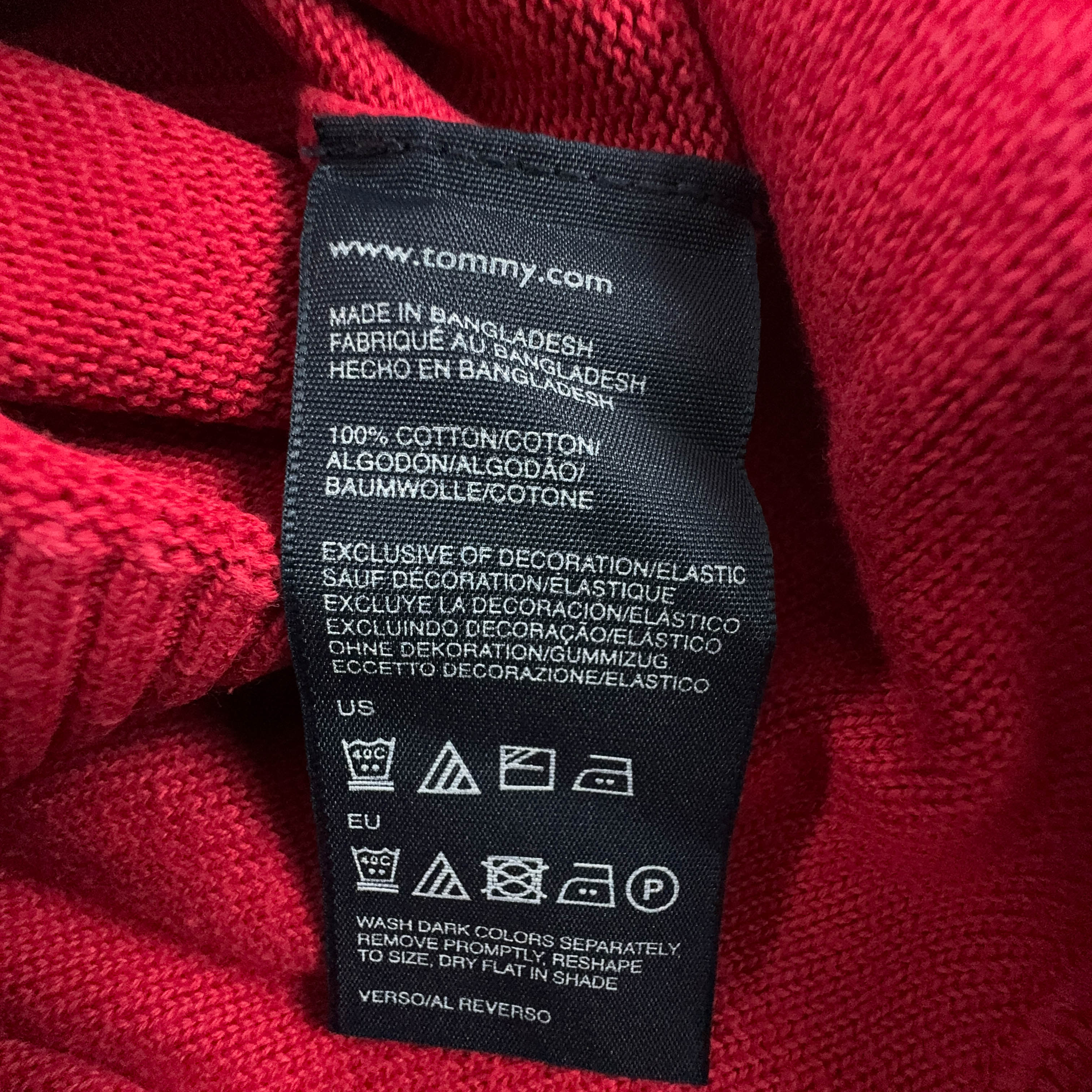 Tommy Hilfiger Red Crewneck Sweater 100% Cotton - Size M/L Men