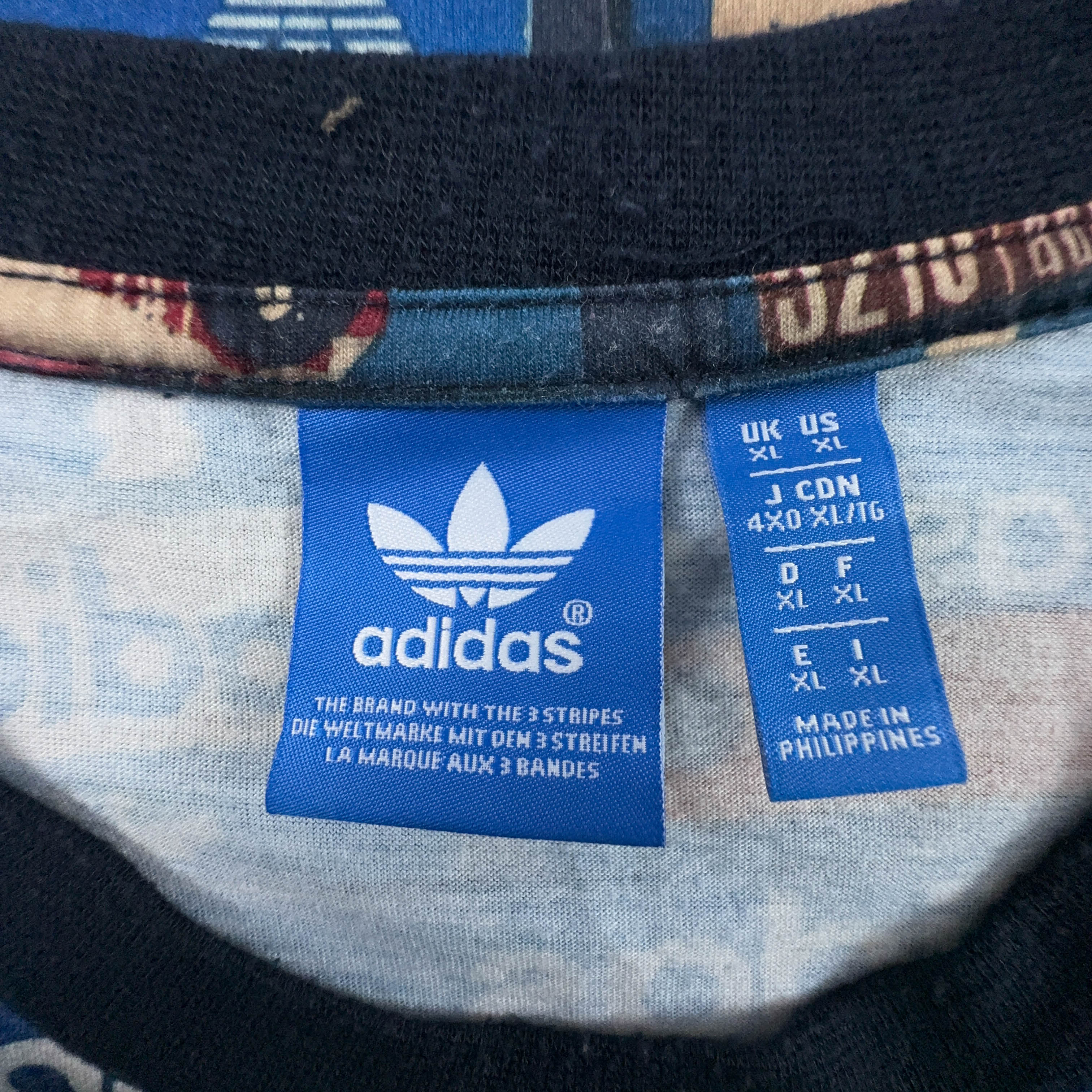 Adidas Crew Neck T-Shirt with All-Over Print - Men's Size XL