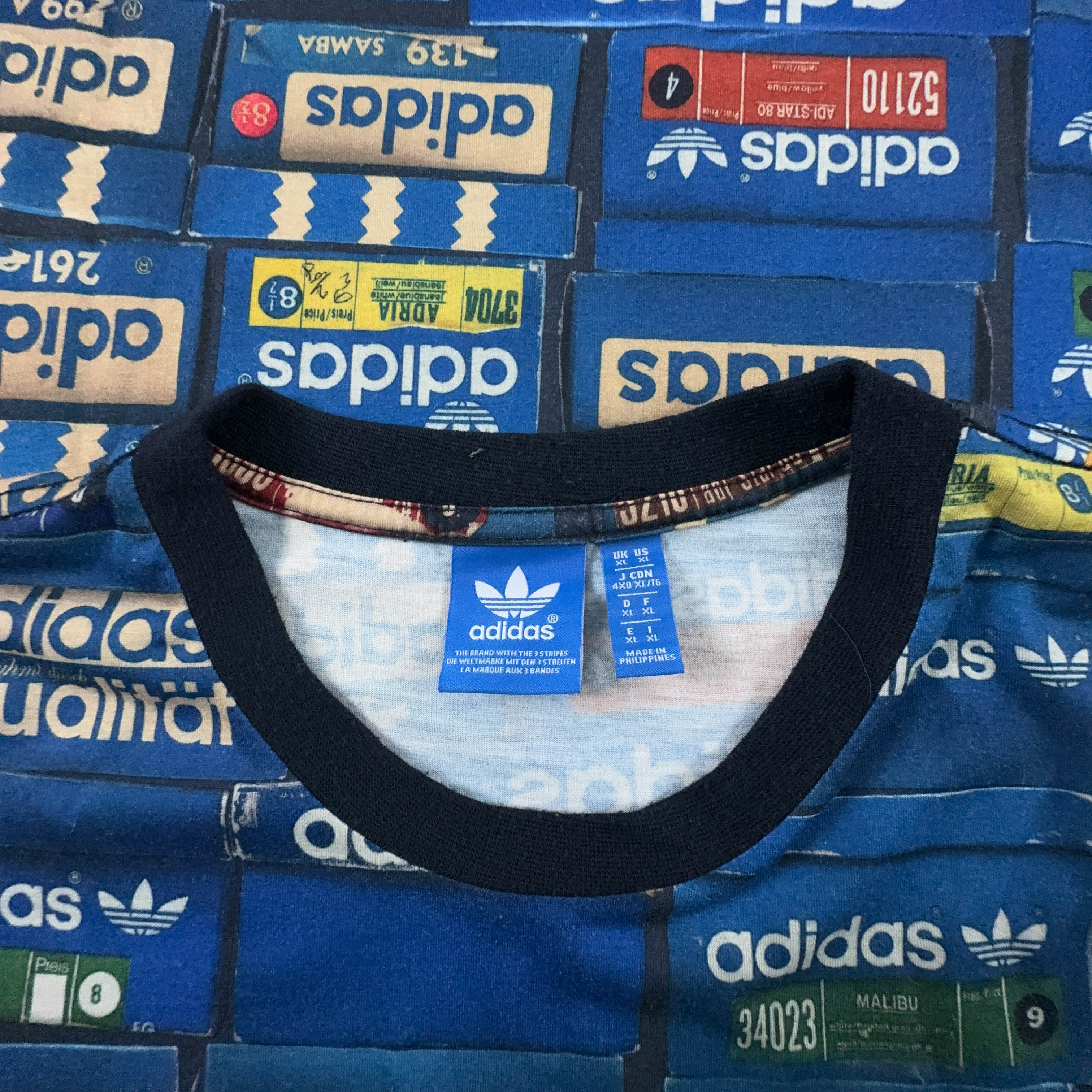 Adidas Crew Neck T-Shirt with All-Over Print - Men's Size XL