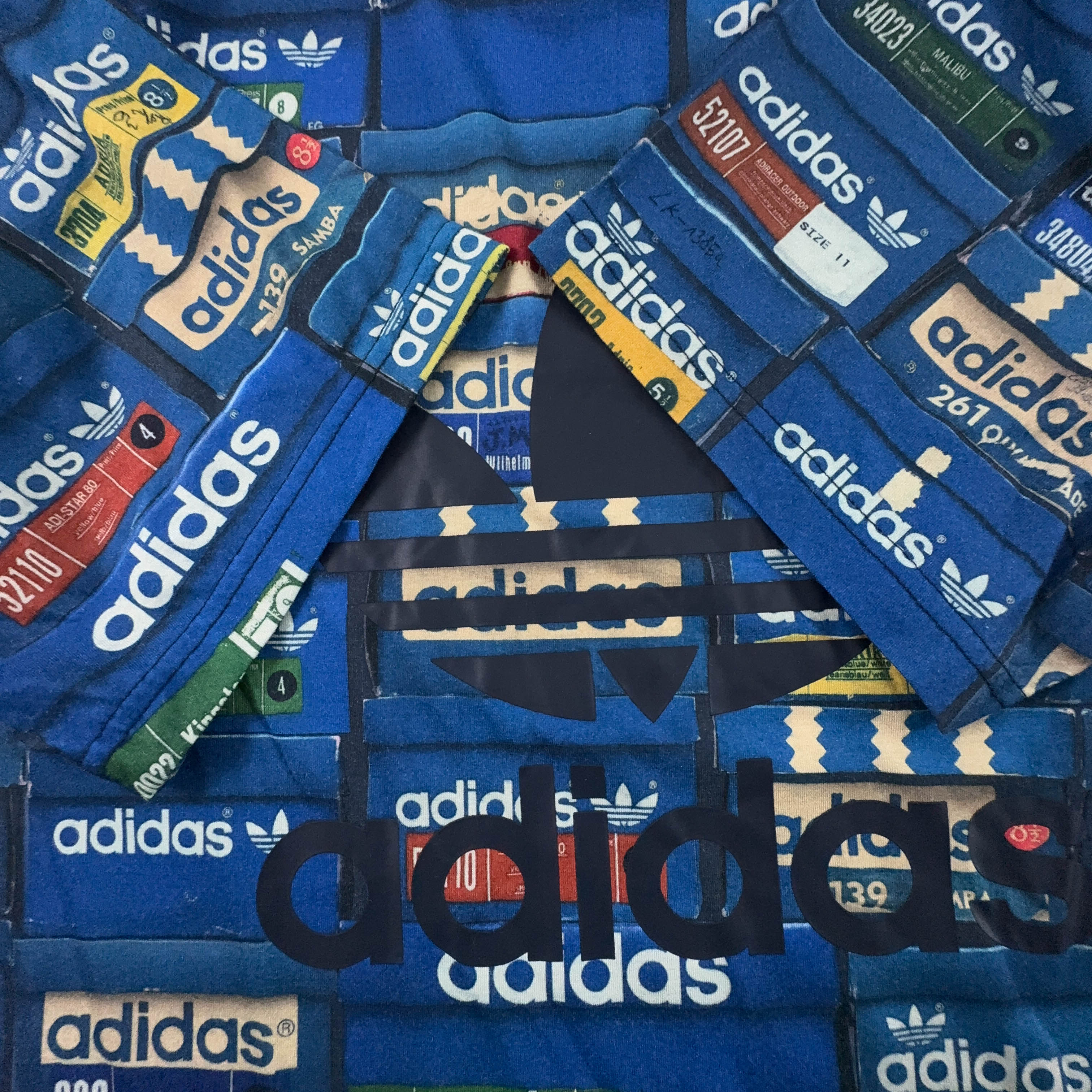 Adidas Crew Neck T-Shirt with All-Over Print - Men's Size XL