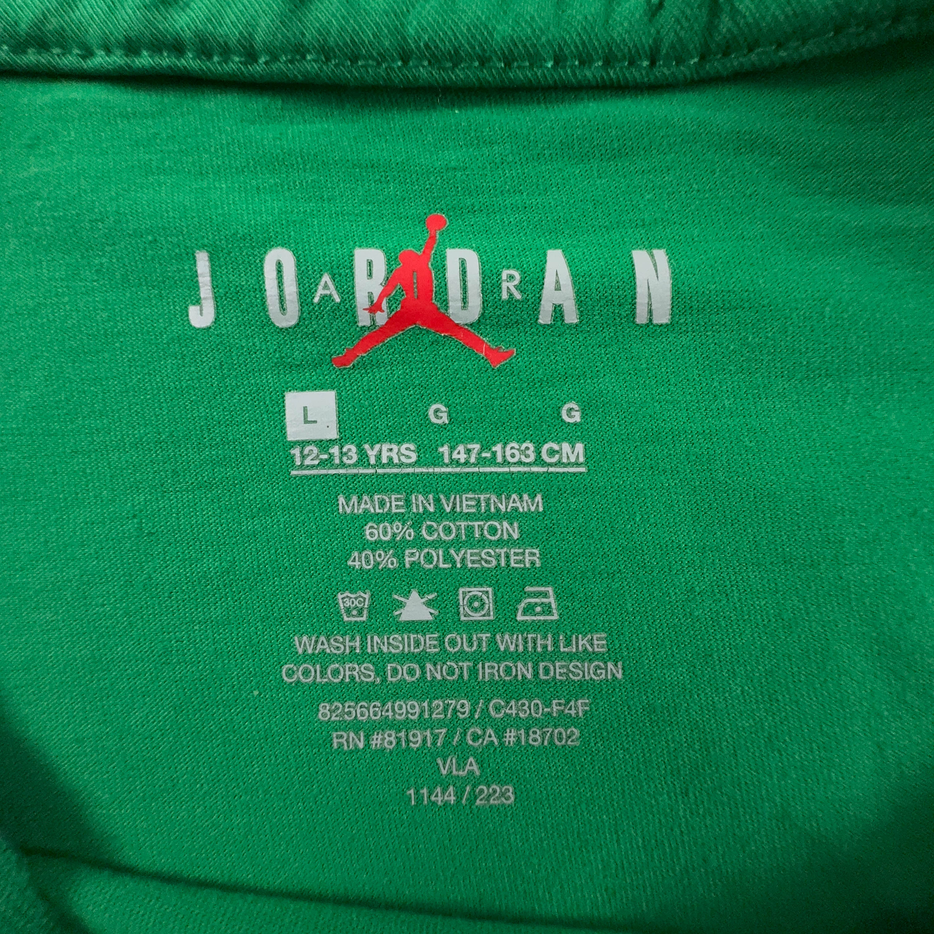 Jordan Green Cotton Printed T-Shirt - Men's Size S