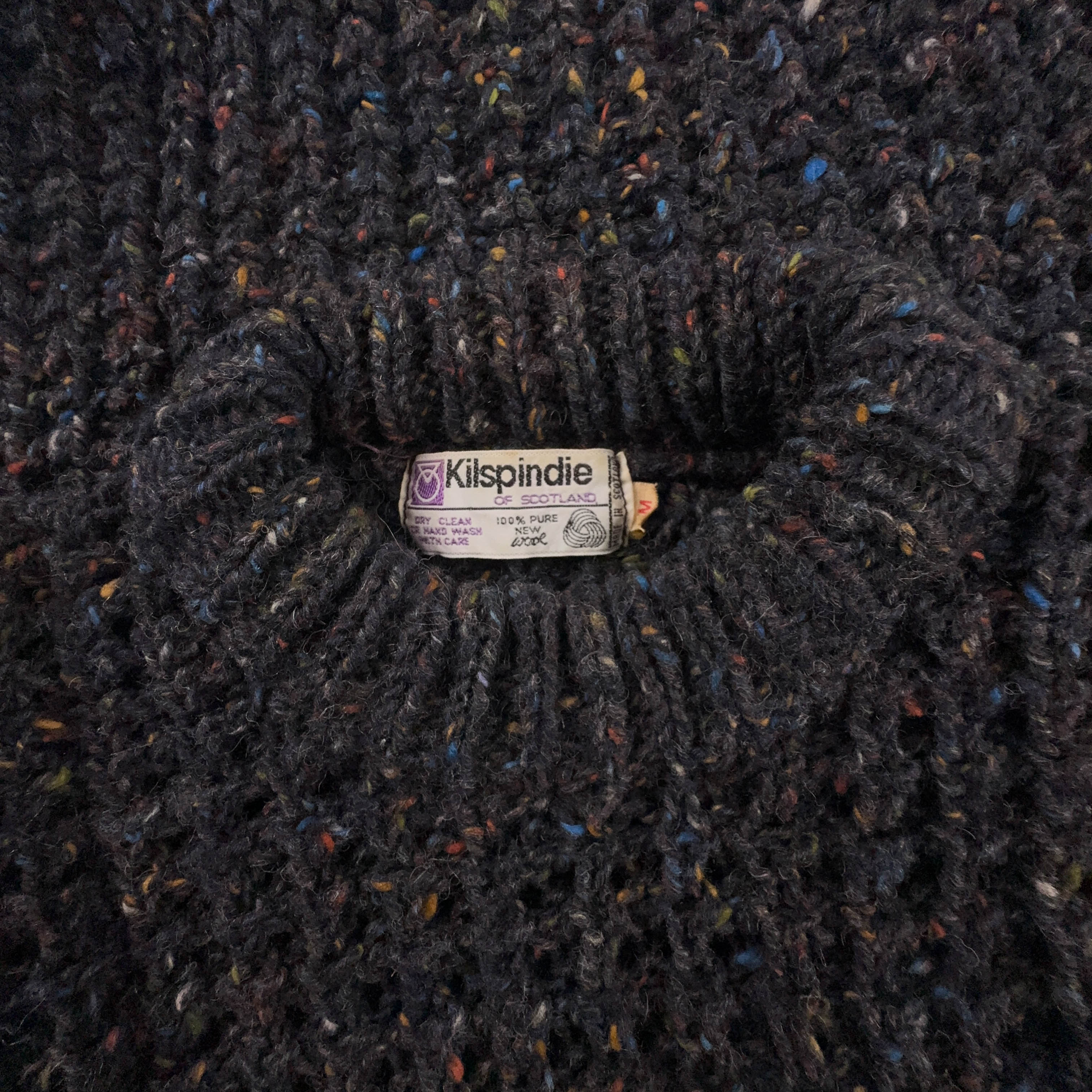 Maglione Vintage grigio scuro a girocollo 100% lana anni 80 90 - Taglia M/L uomo