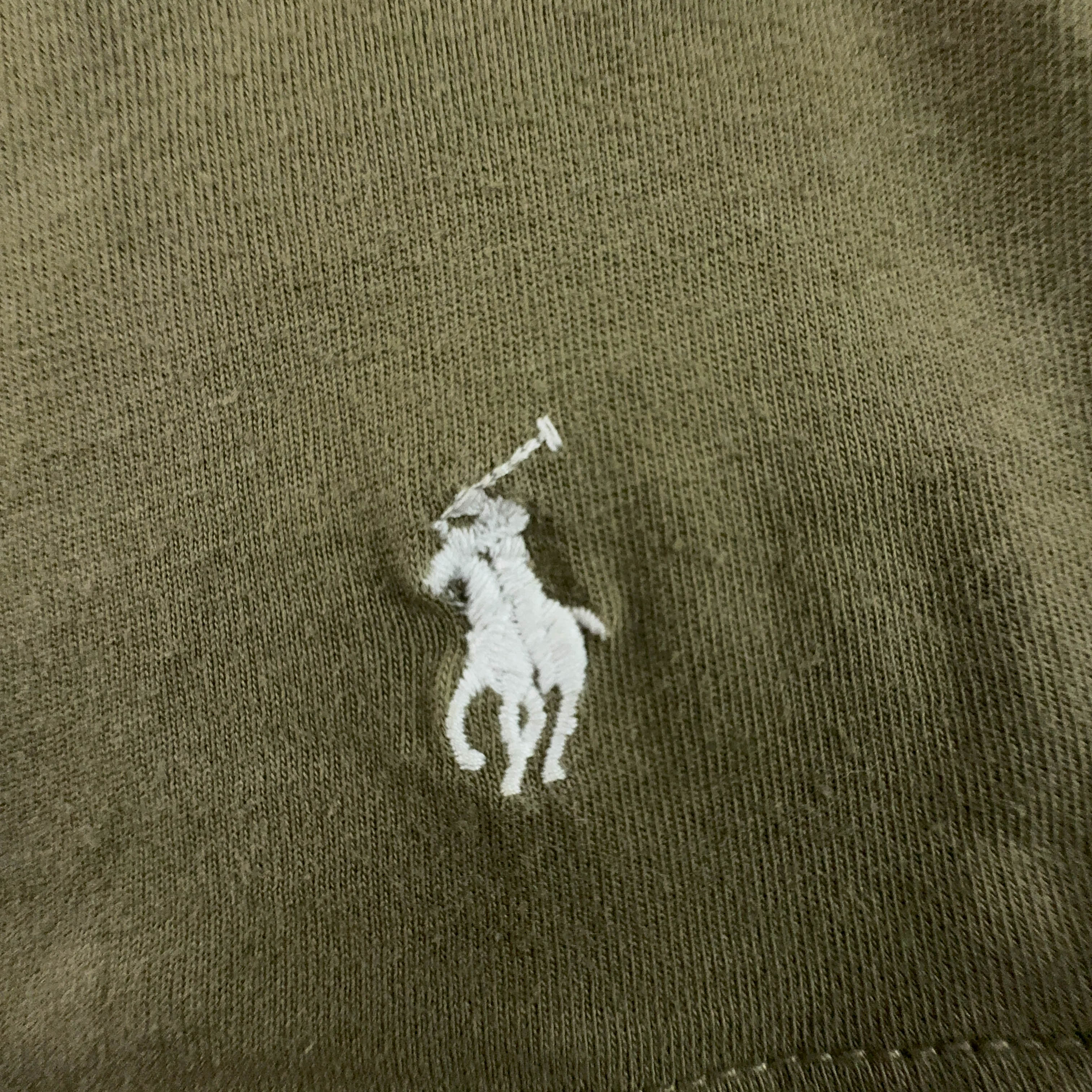 Ralph Lauren Khaki Green Crew Neck Cotton T-Shirt - Size M 175 Men's