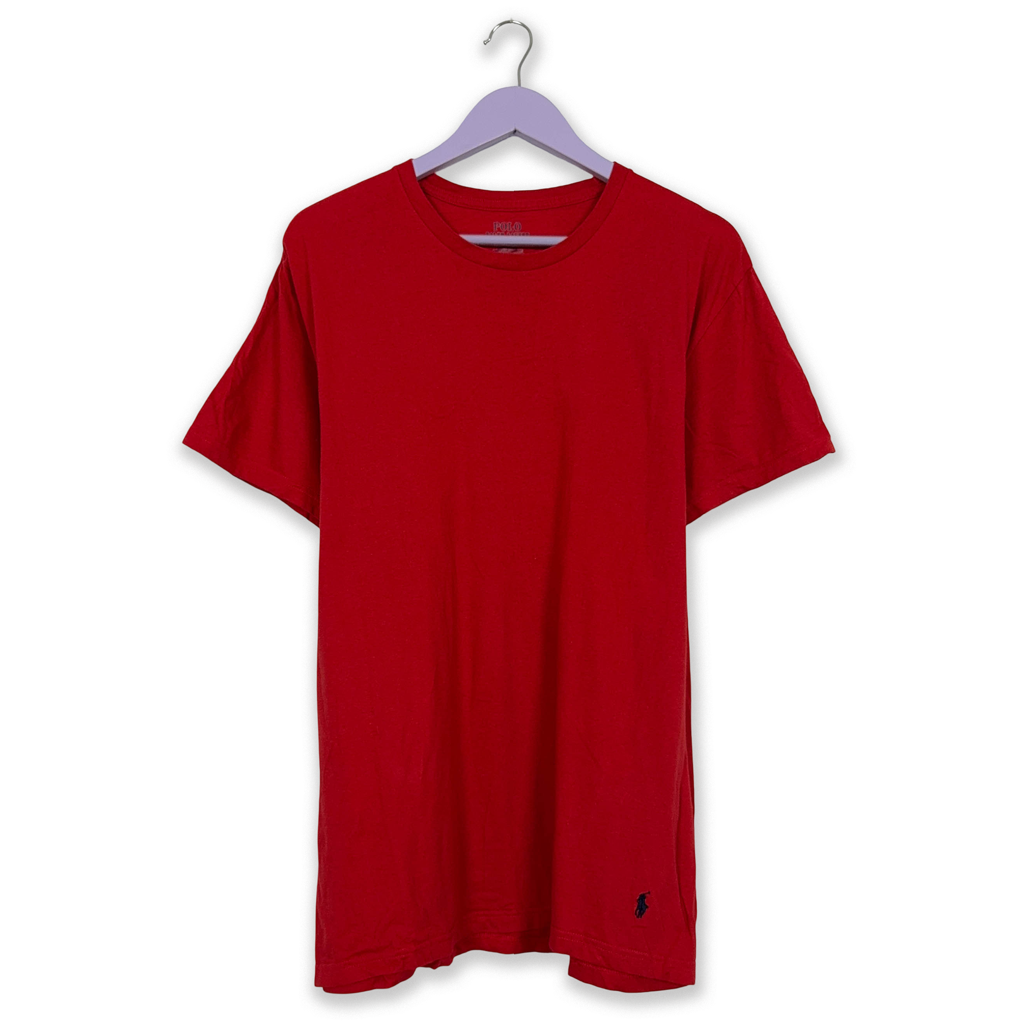 Ralph Lauren Red Crew Neck Cotton T-Shirt - Men's Size L/XL