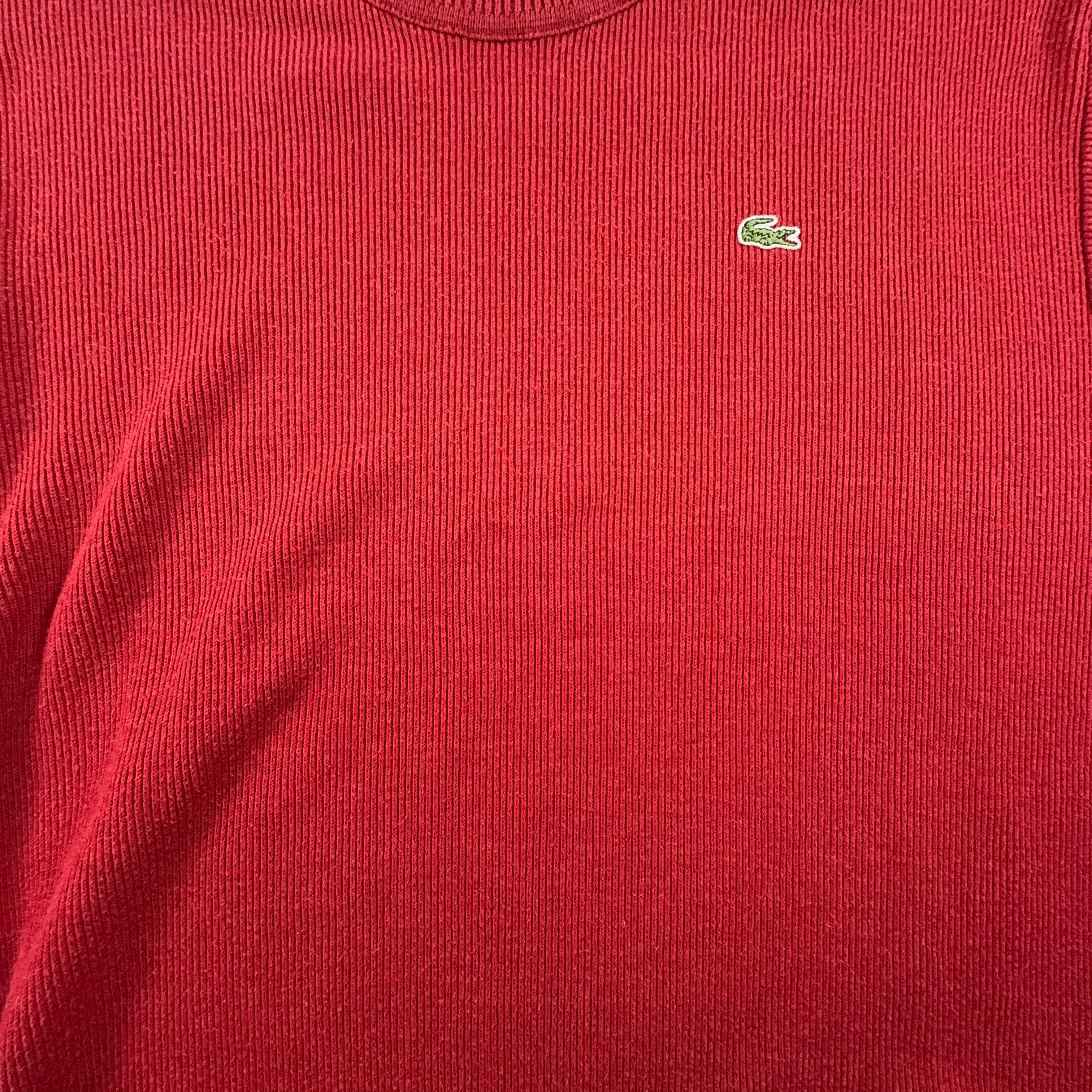 Lacoste Red Crew Neck Sweater 50% Cotton - Size 4 Men