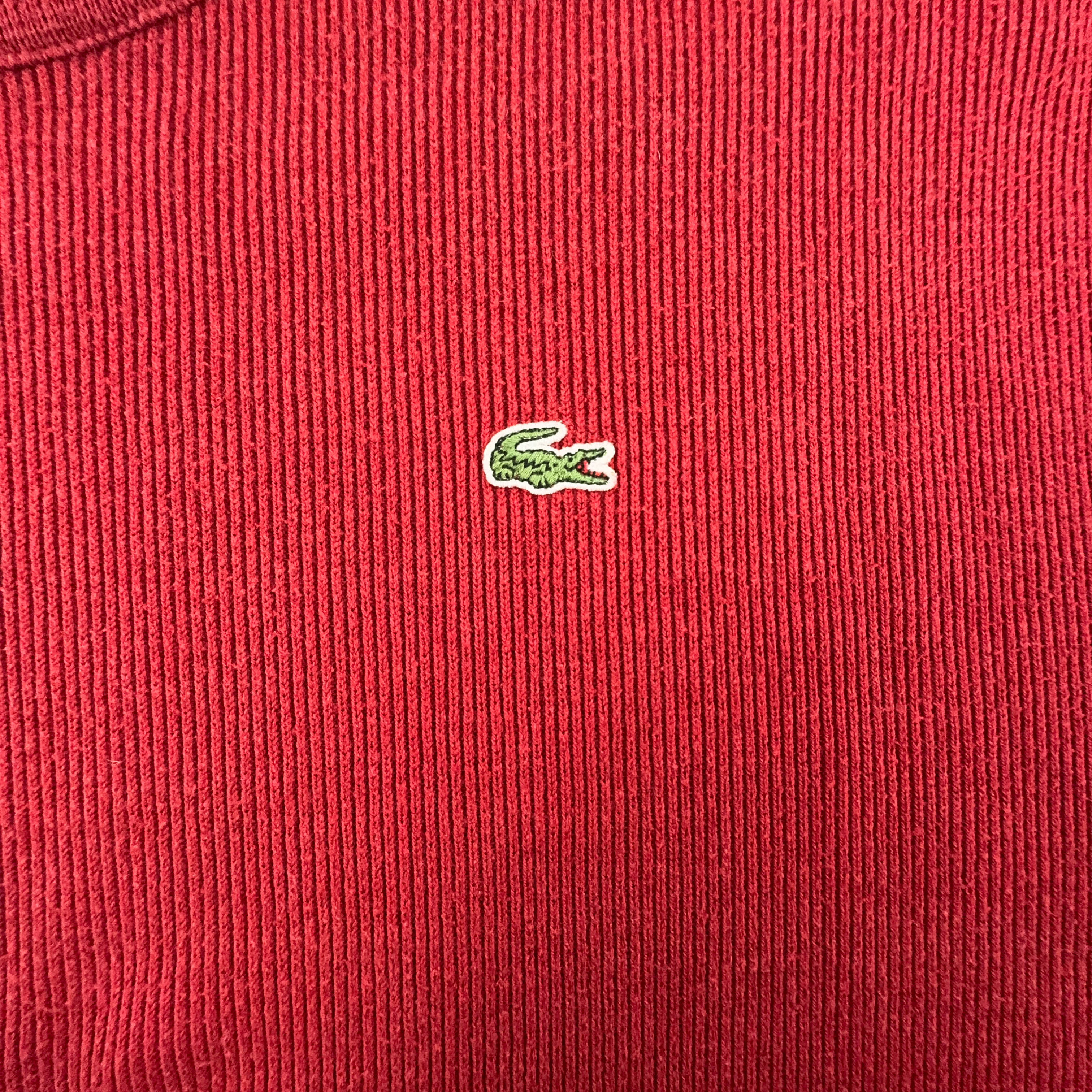 Lacoste Red Crew Neck Sweater 50% Cotton - Size 4 Men