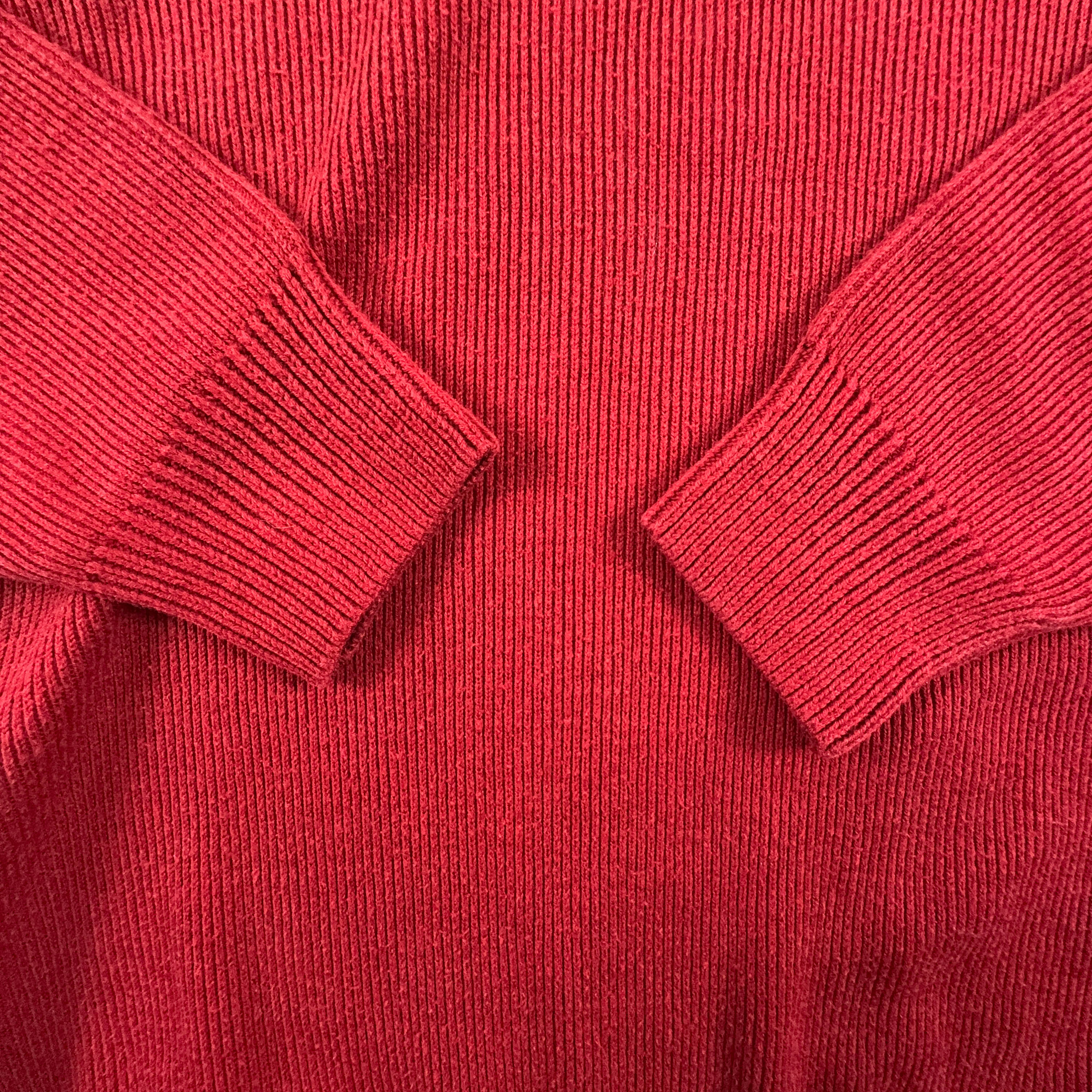 Lacoste Red Crew Neck Sweater 50% Cotton - Size 4 Men