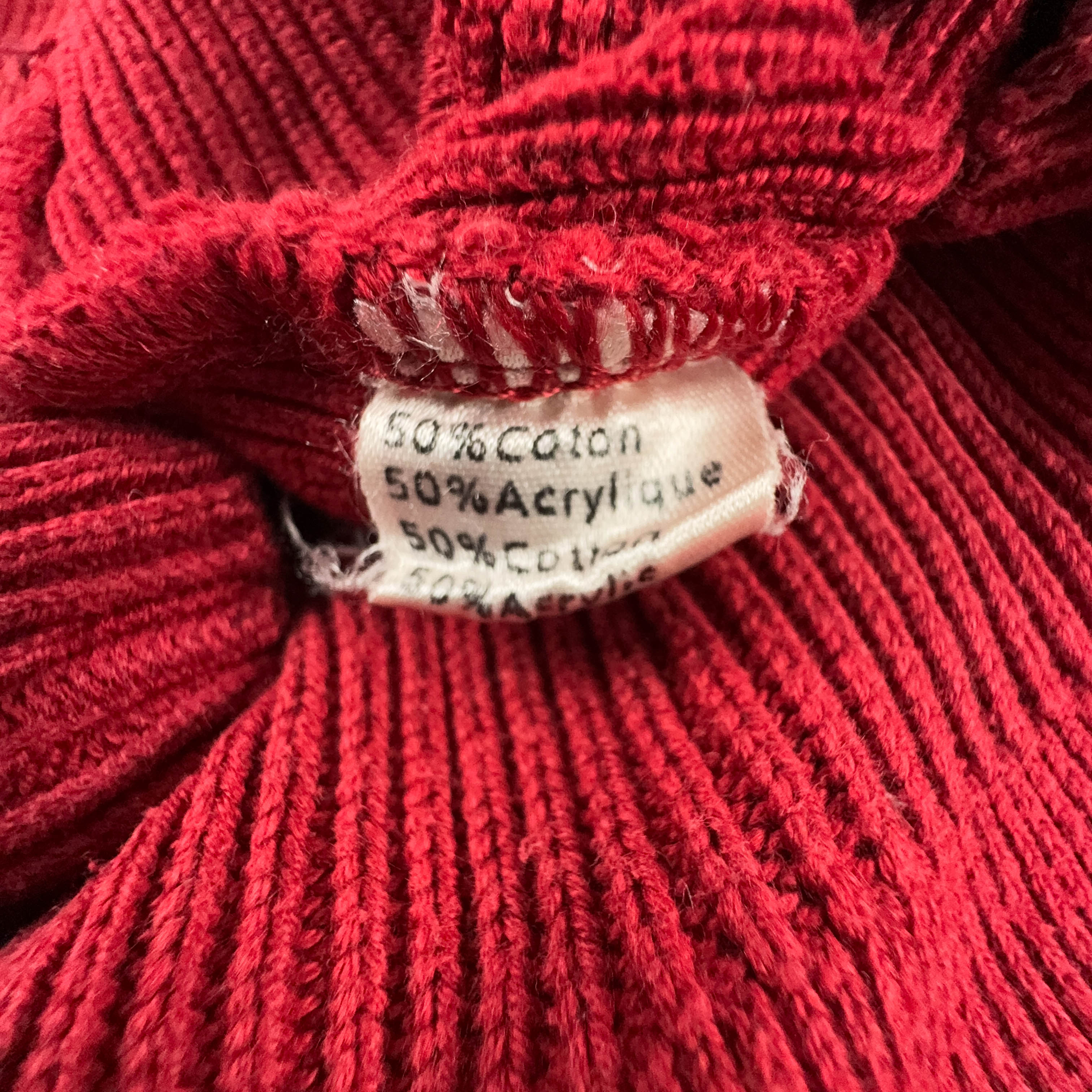 Lacoste Red Crew Neck Sweater 50% Cotton - Size 4 Men