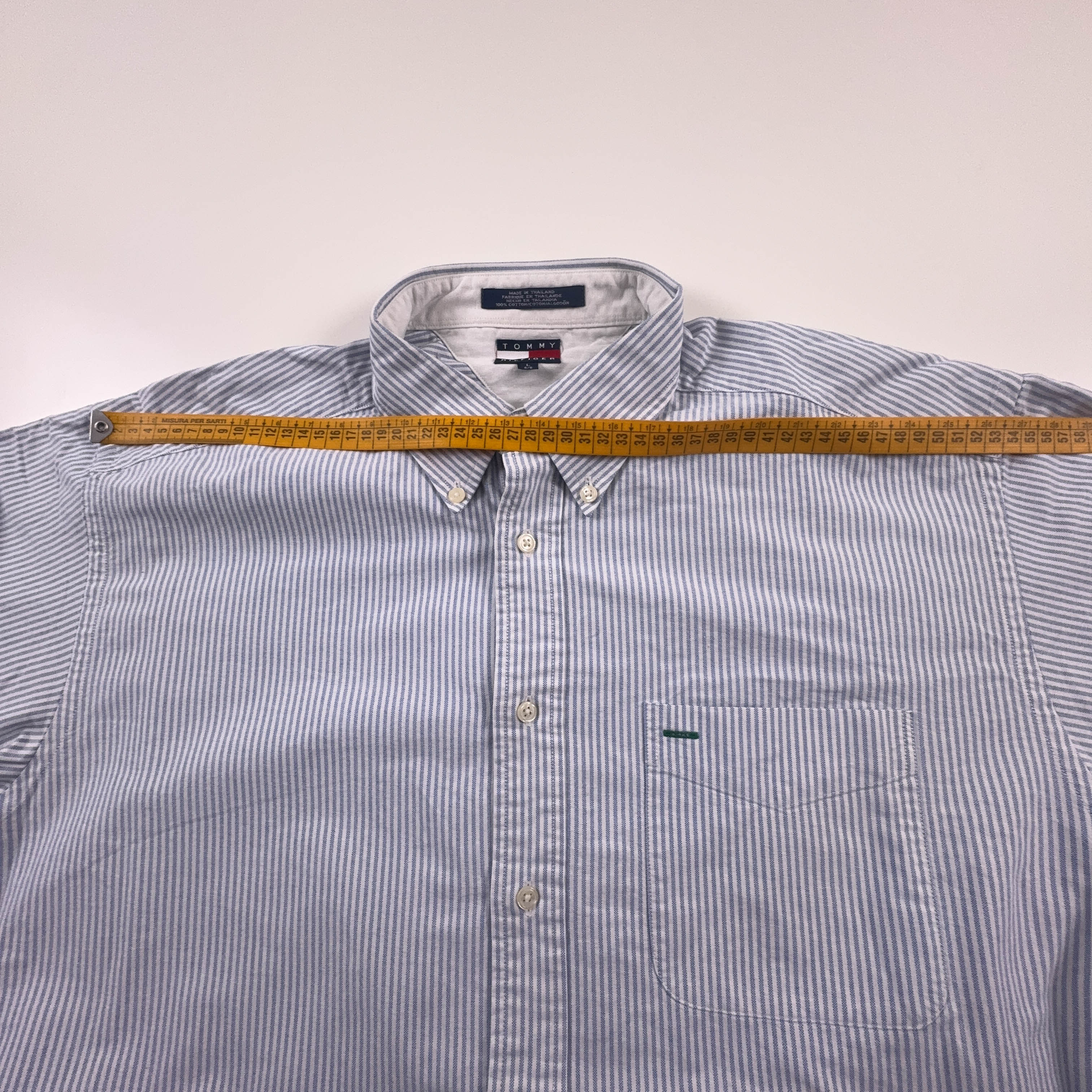 Camicia Tommy Hilfiger Vintage blu e bianca a righe in cotone - Taglia XL uomo