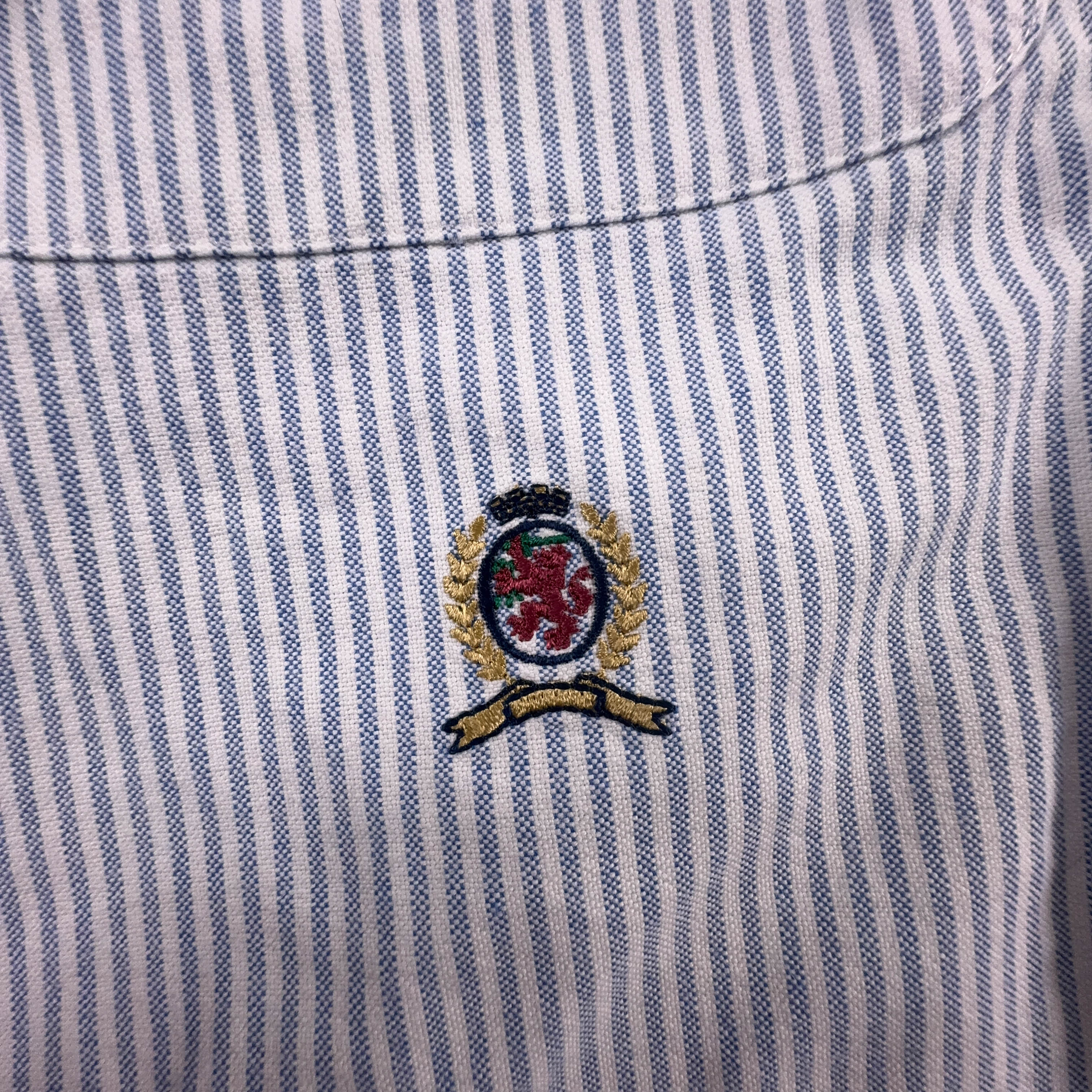 Camicia Tommy Hilfiger Vintage blu e bianca a righe in cotone - Taglia XL uomo