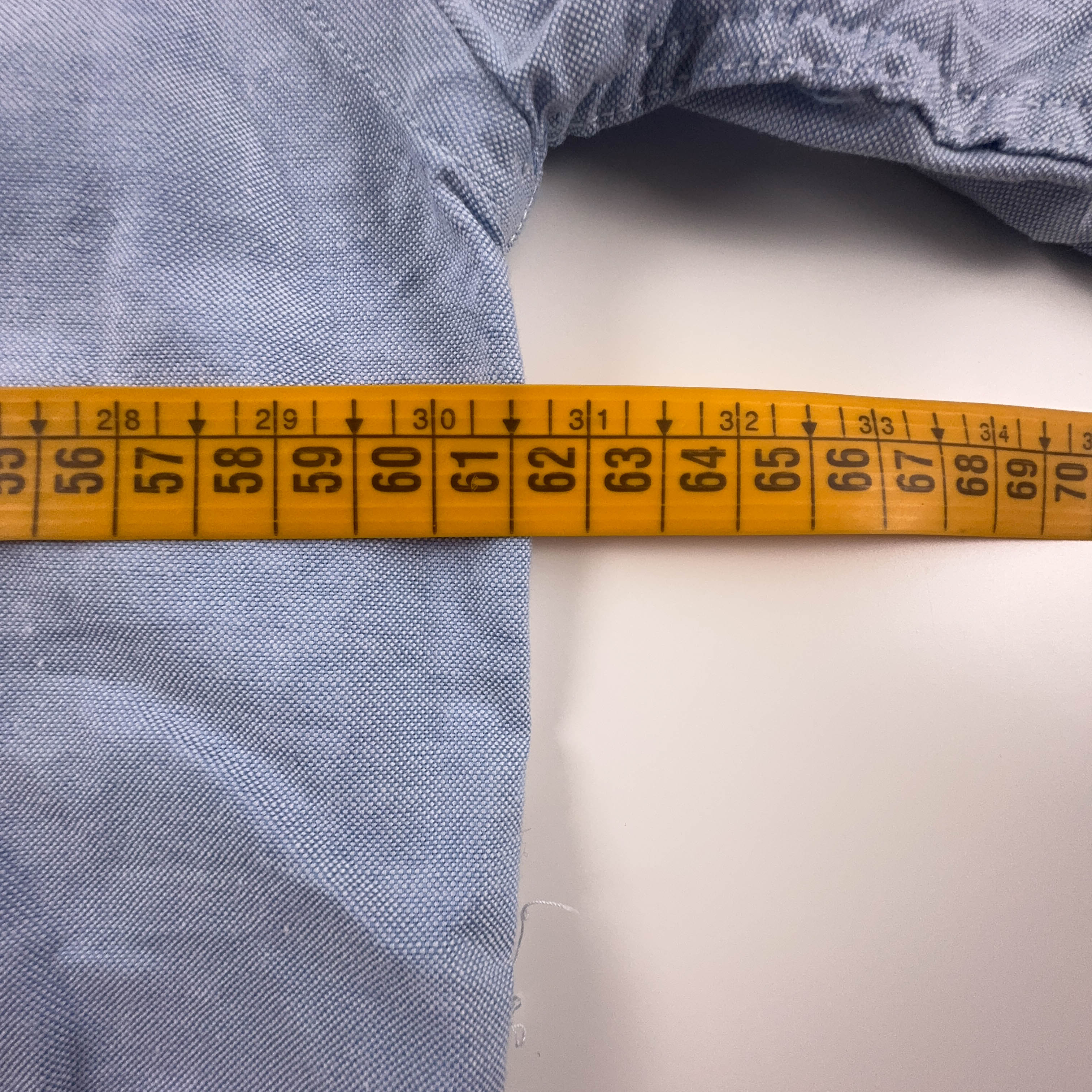 Camicia Ralph Lauren azzurra tinta unita in cotone logo ricamato - Taglia 17 uomo