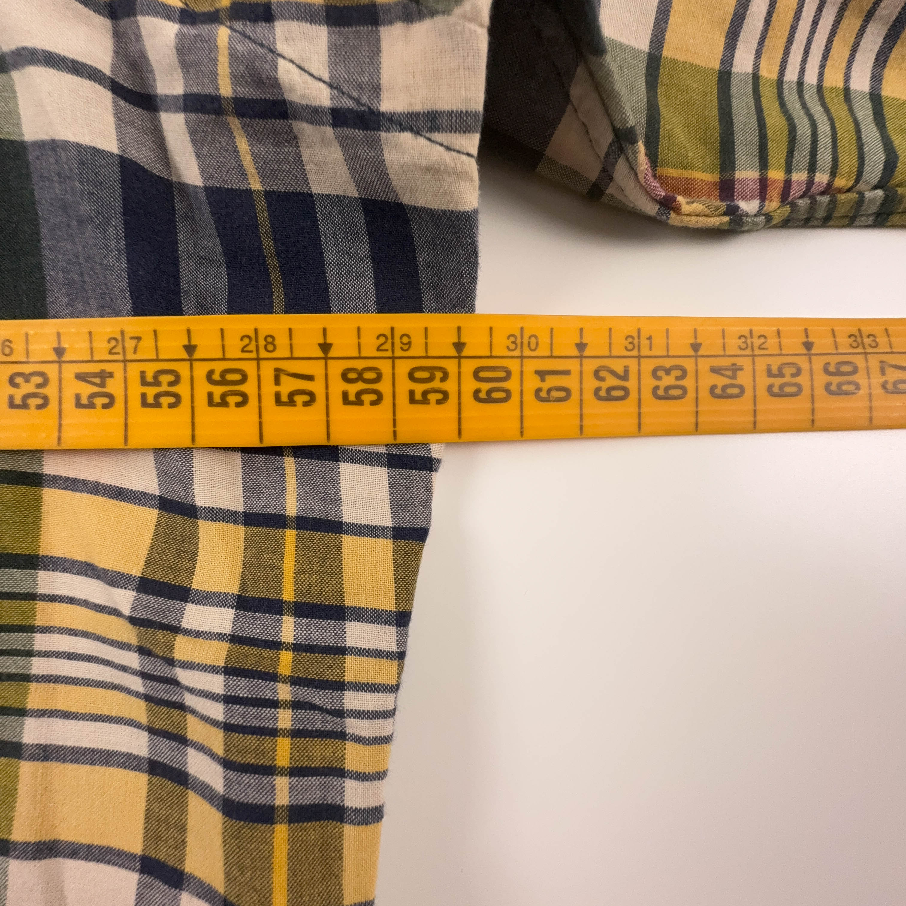 Camicia Ralph Lauren gialla e blu a quadri in cotone slim fit - Taglia L/XL uomo