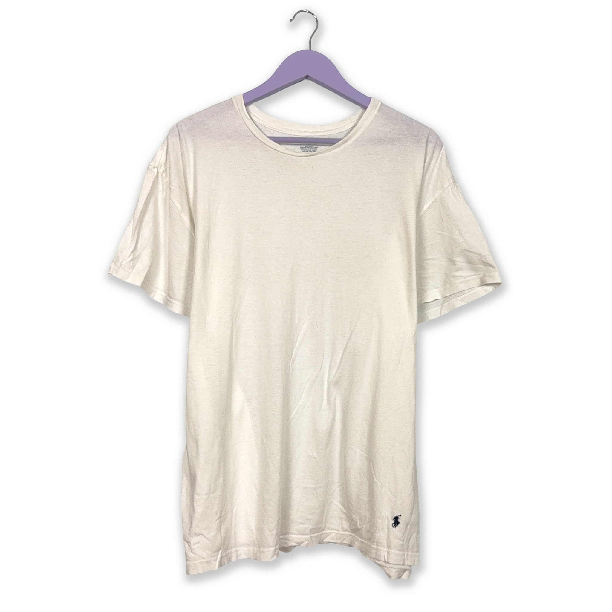 Ralph Lauren White Cotton Crew Neck T-Shirt - Size XL/XXL Men's