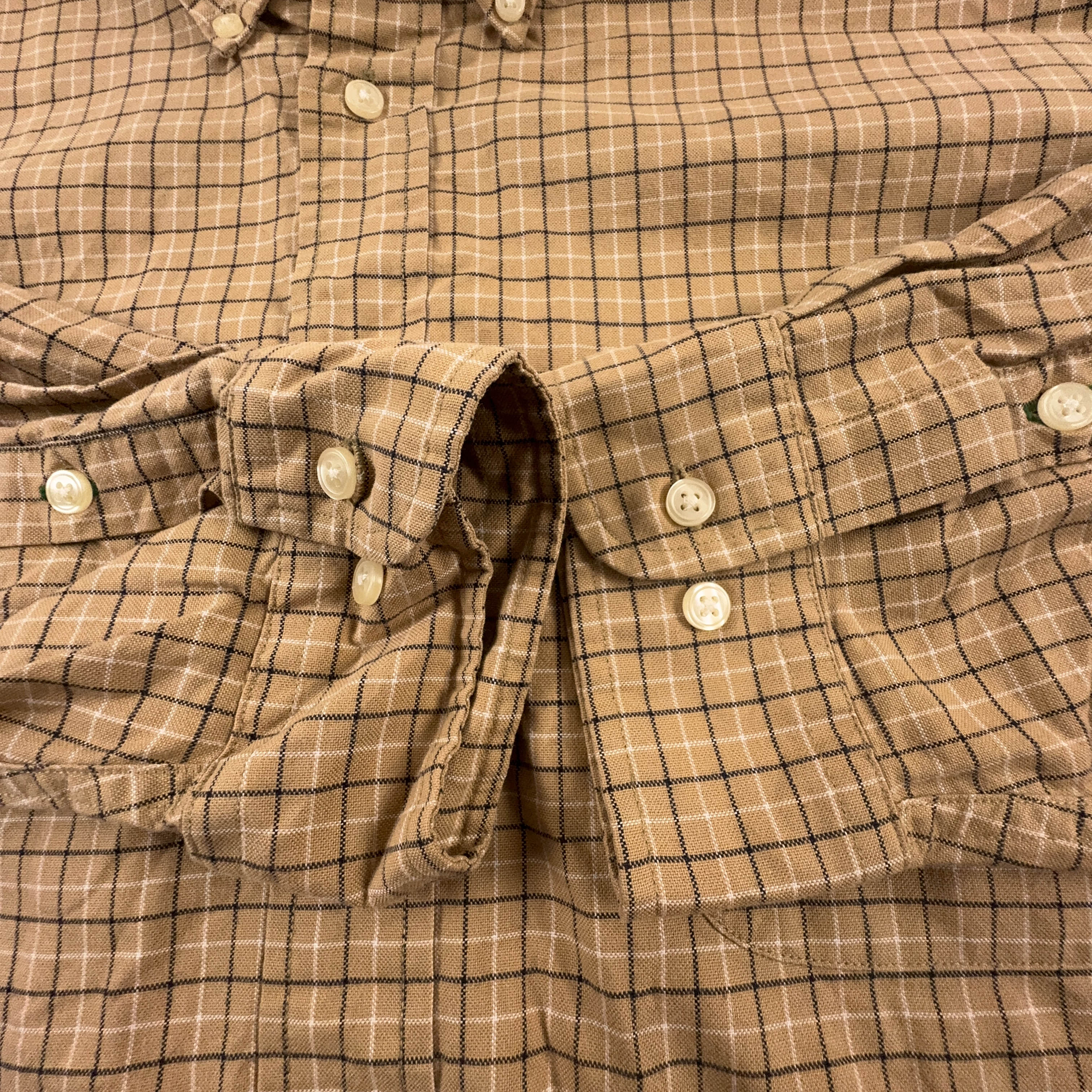 Camicia Tommy Hilfiger Vintage ocra a quadri in cotone logo ricamato - Taglia XL uomo