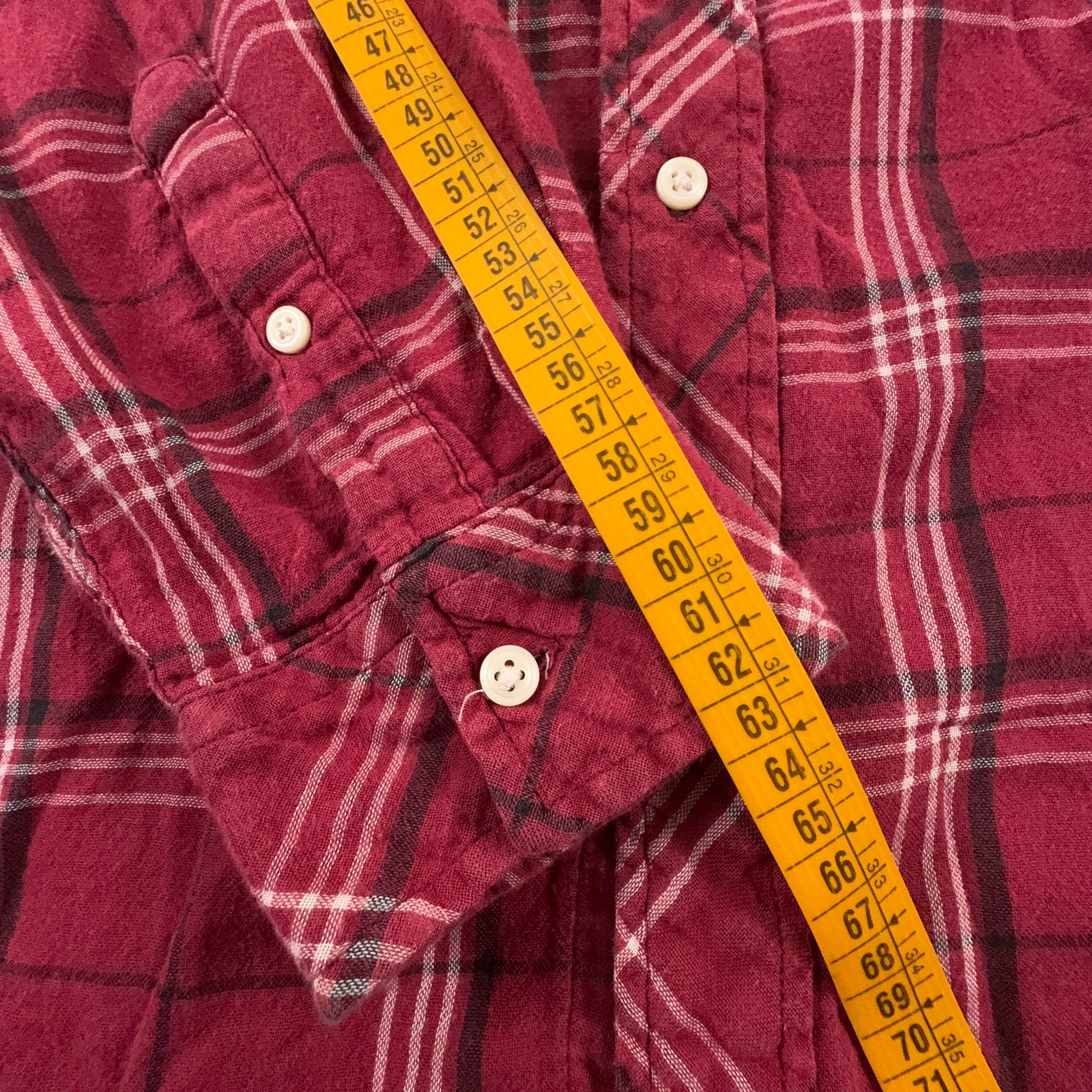 Camicia Tommy Hilfiger rossa e bianca a quadri in cotone - Taglia L uomo
