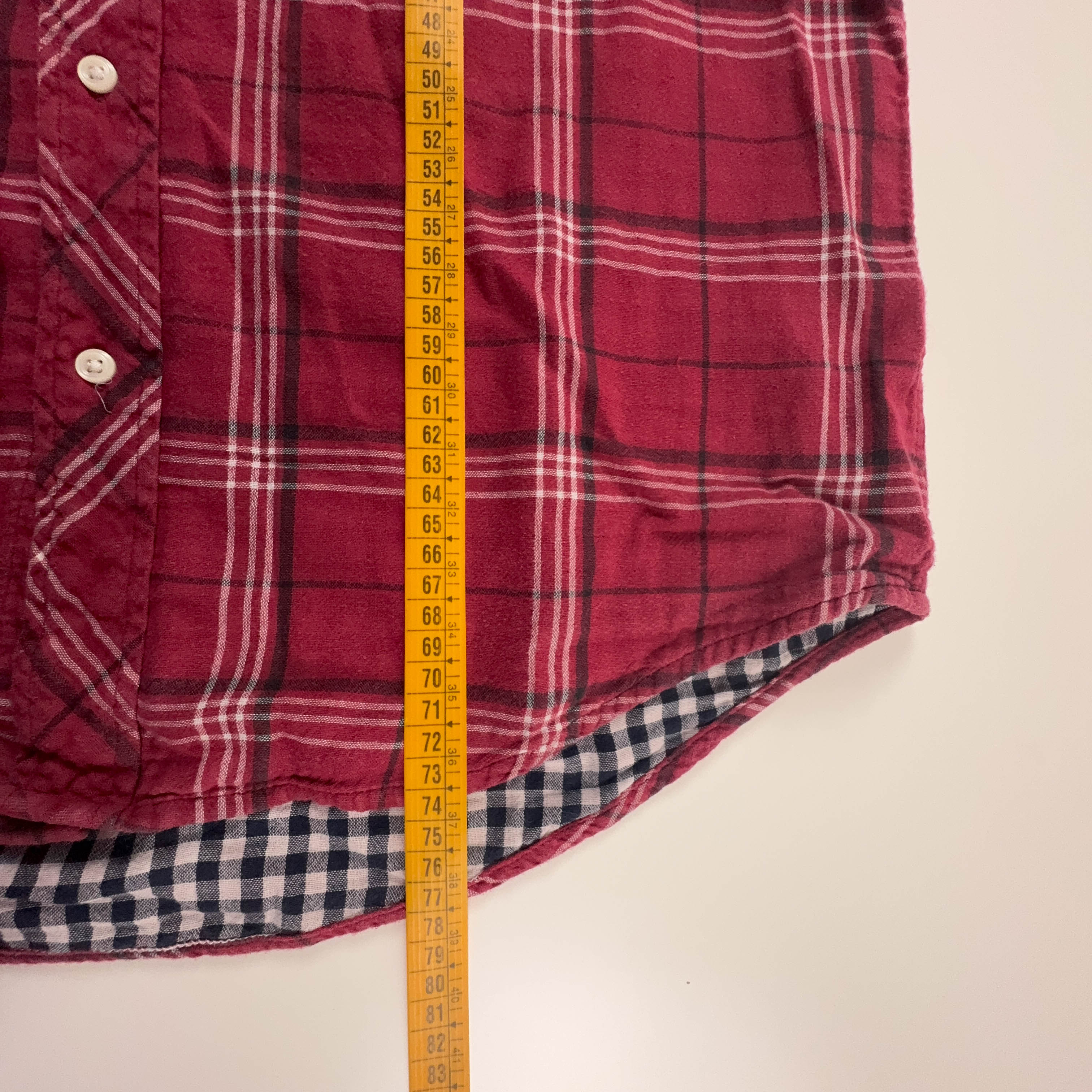 Camicia Tommy Hilfiger rossa e bianca a quadri in cotone - Taglia L uomo
