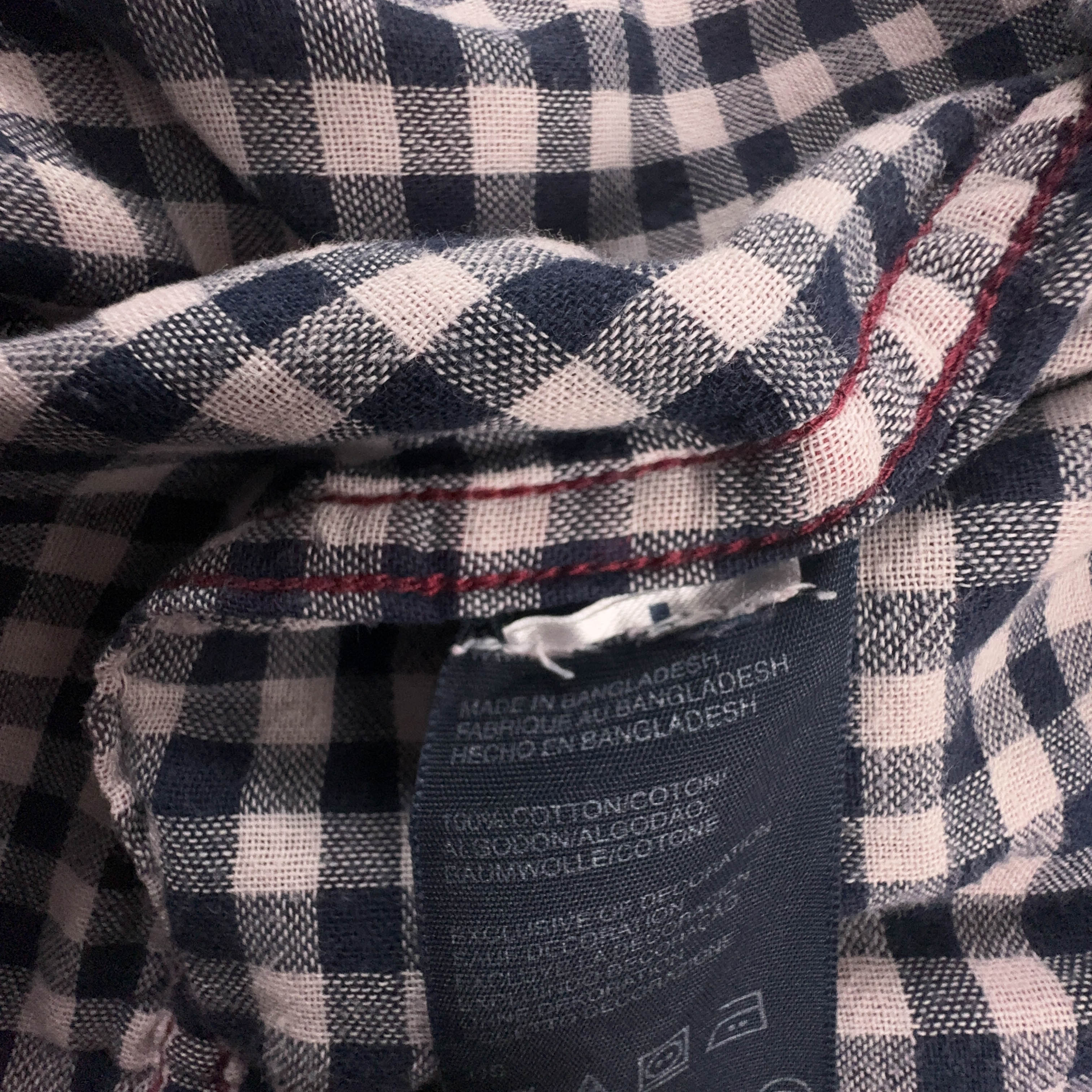 Camicia Tommy Hilfiger rossa e bianca a quadri in cotone - Taglia L uomo