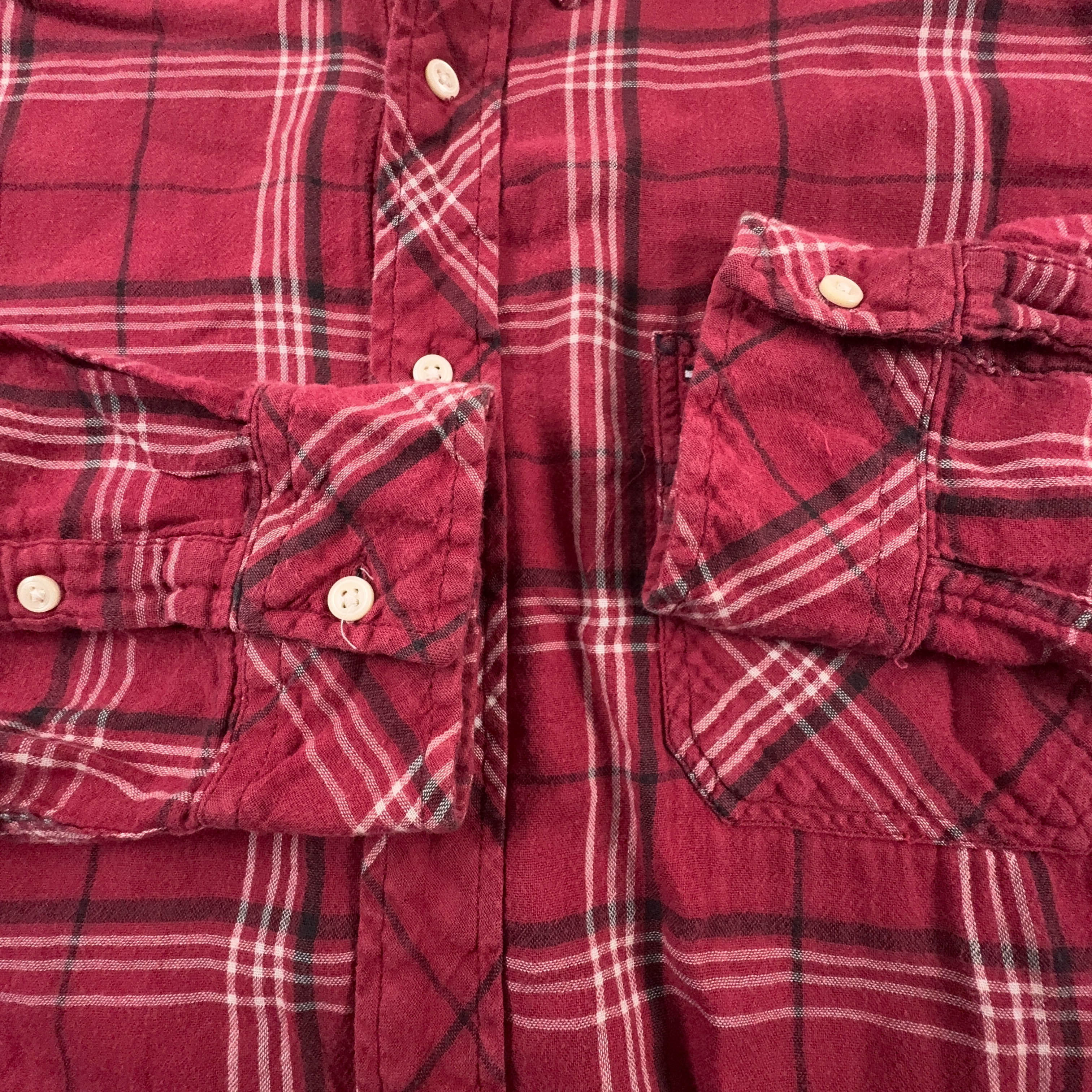 Camicia Tommy Hilfiger rossa e bianca a quadri in cotone - Taglia L uomo