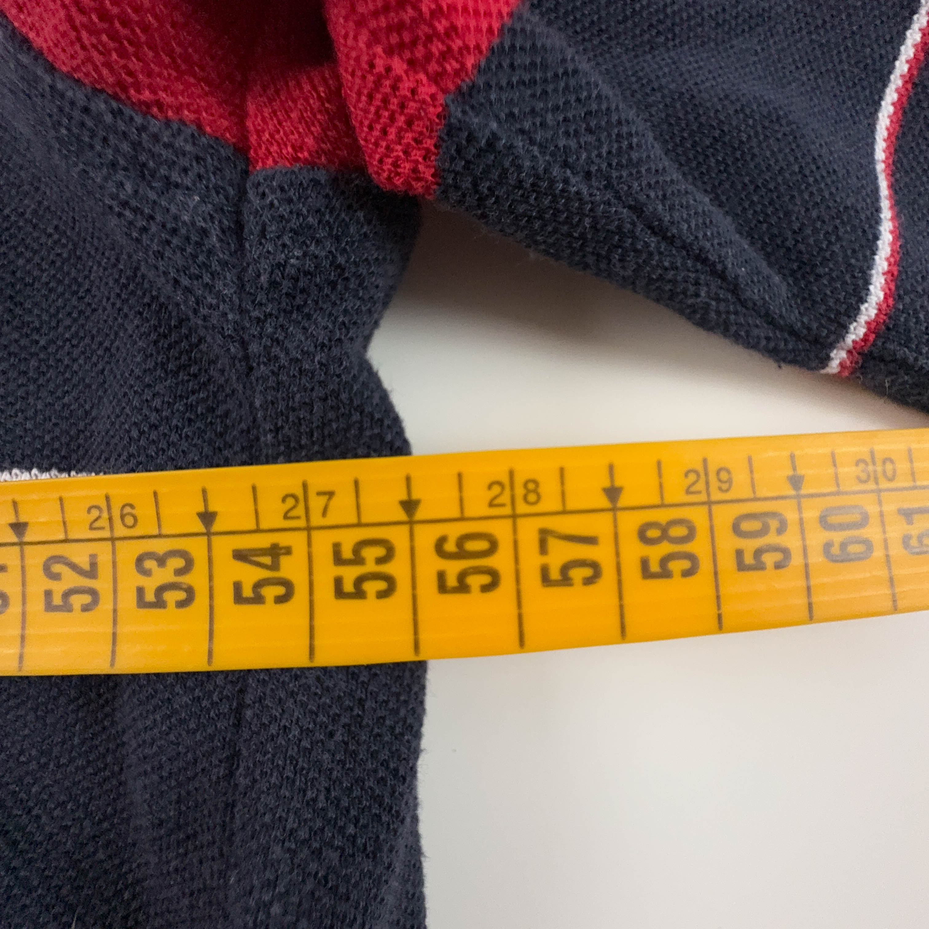 Umbro Vintage England Blue and Red Striped Cotton Polo Shirt - Men's Size XL