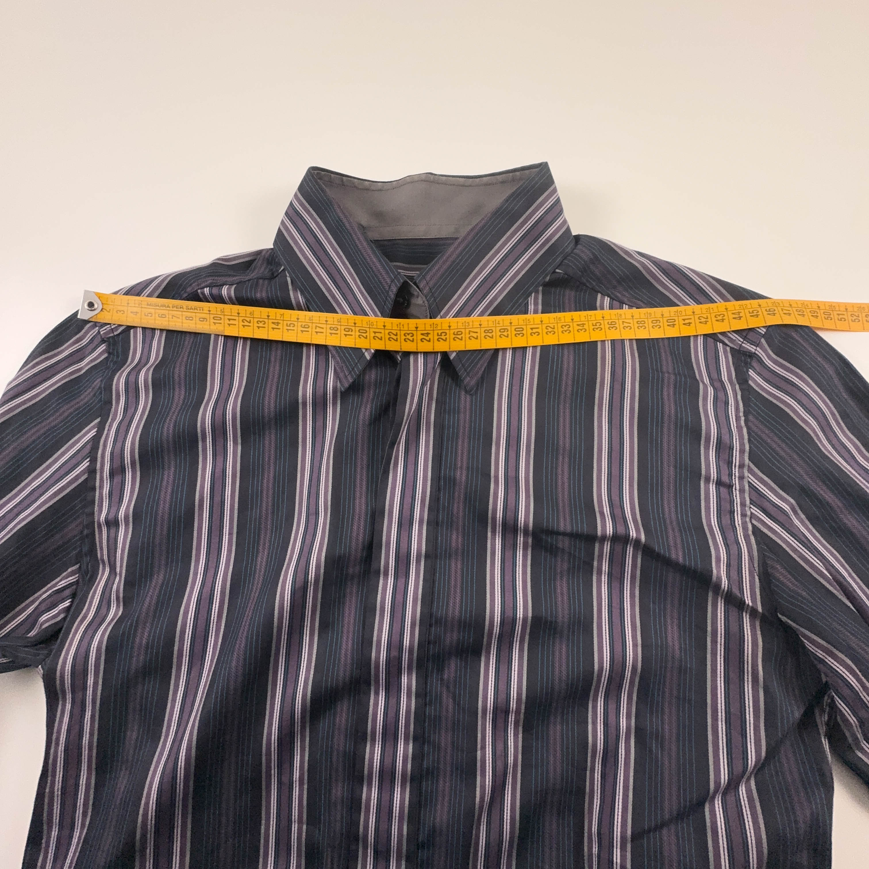 Camicia Dolce & Gabbana viola a righe 97% cotone - Taglia 48 uomo