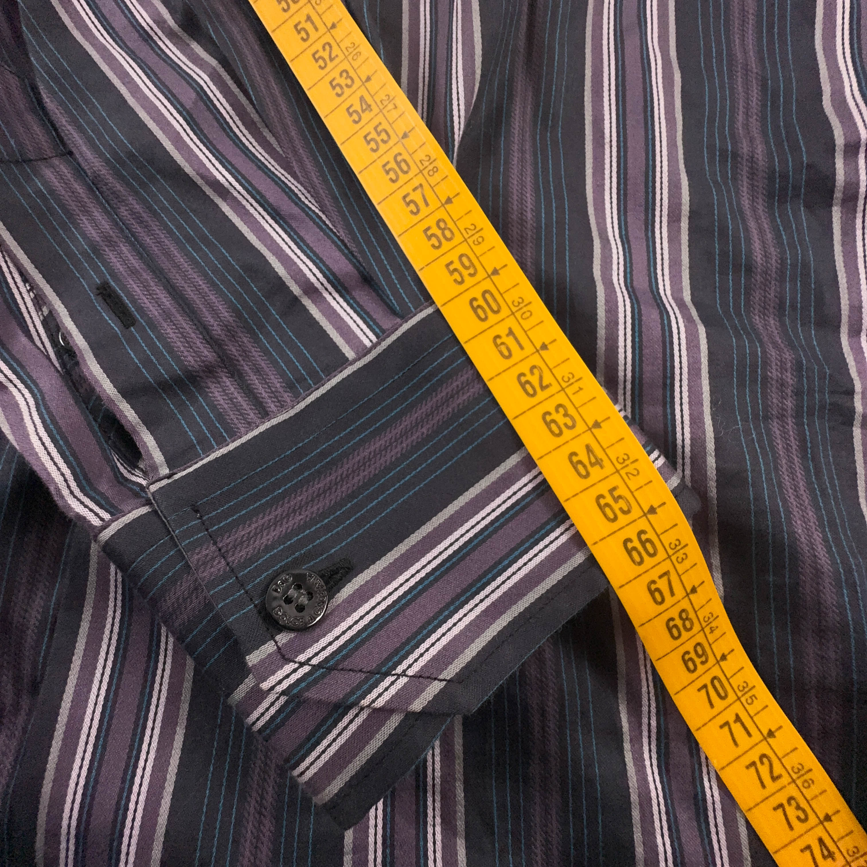 Camicia Dolce & Gabbana viola a righe 97% cotone - Taglia 48 uomo