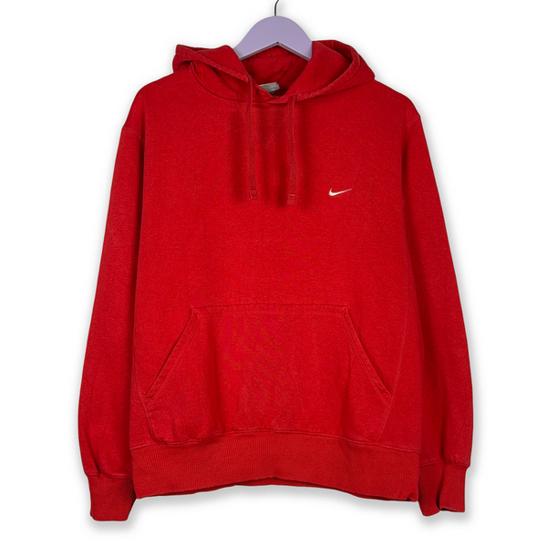 Felpa Nike Vintage anni 2000 rossa con cappuccio - Taglia M uomo