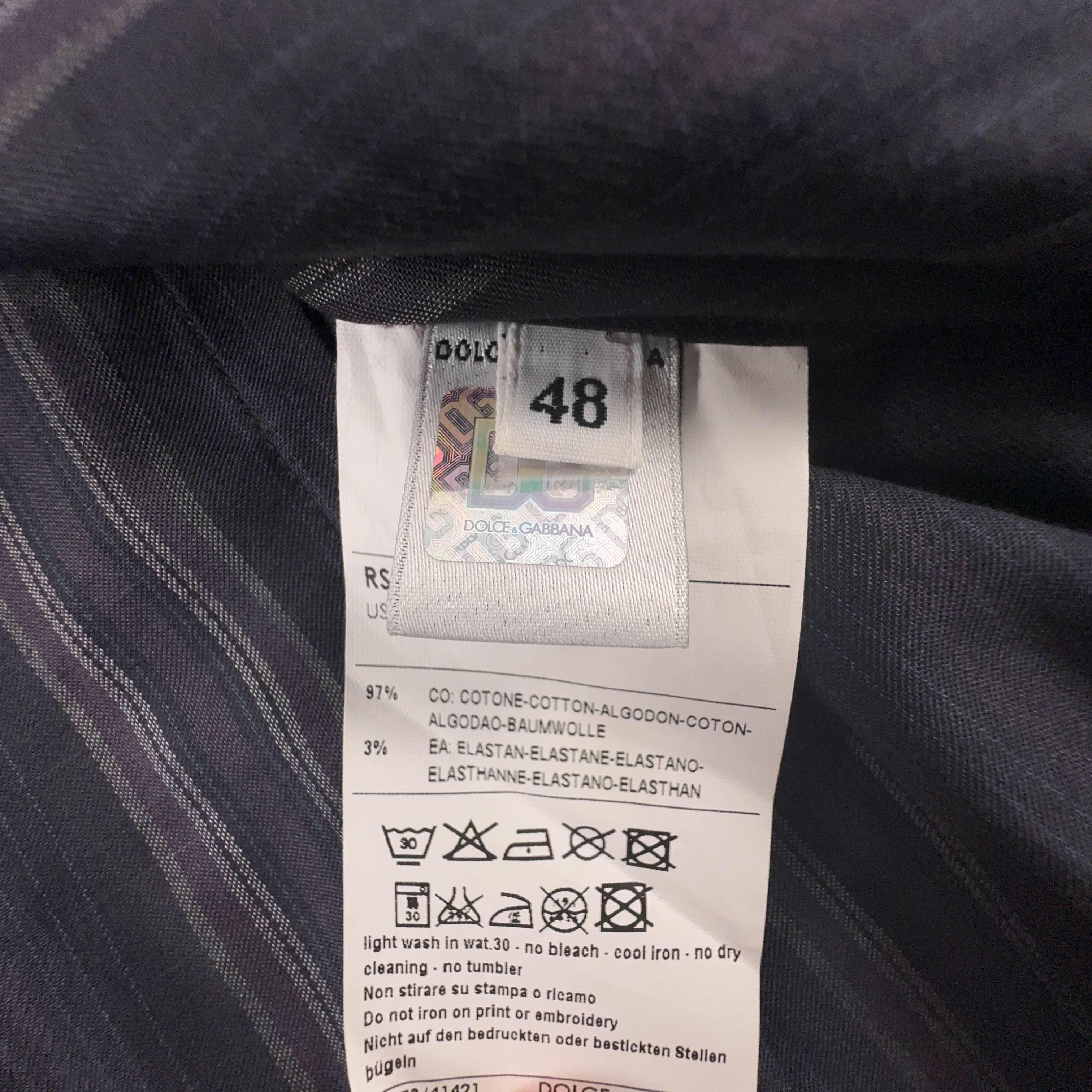 Camicia Dolce & Gabbana viola a righe 97% cotone - Taglia 48 uomo