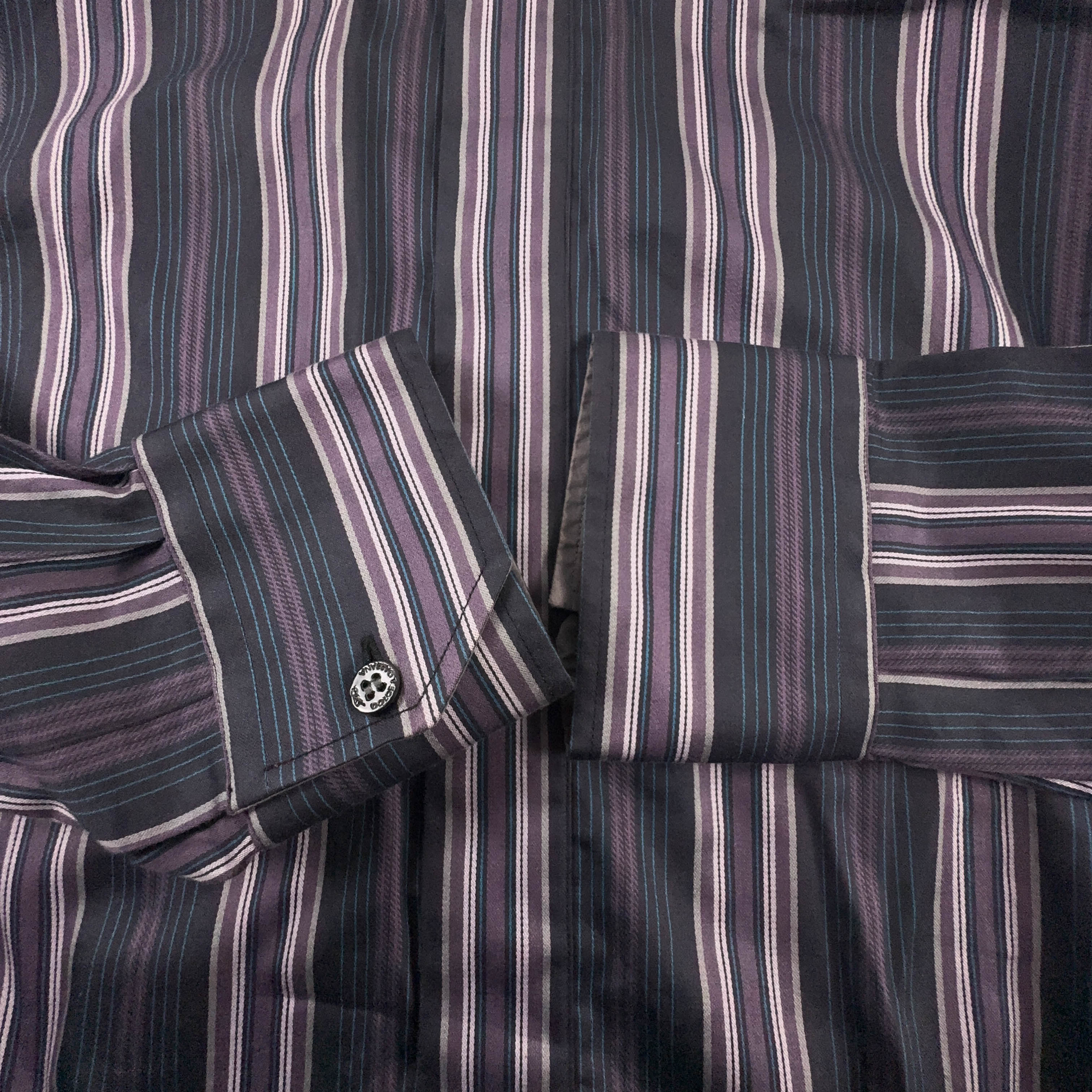 Camicia Dolce & Gabbana viola a righe 97% cotone - Taglia 48 uomo